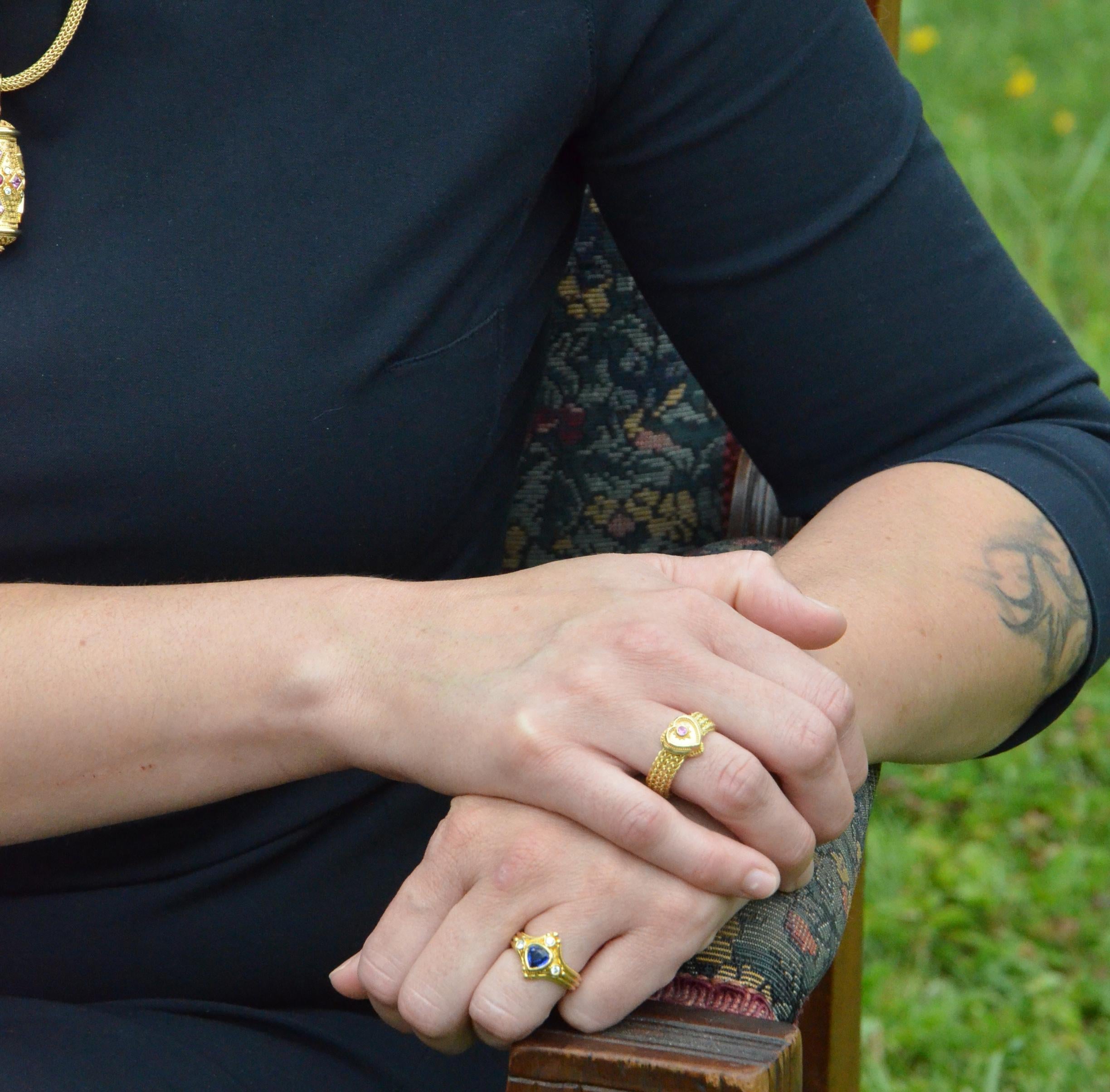 Pink Sapphire Heart Fashion Ring