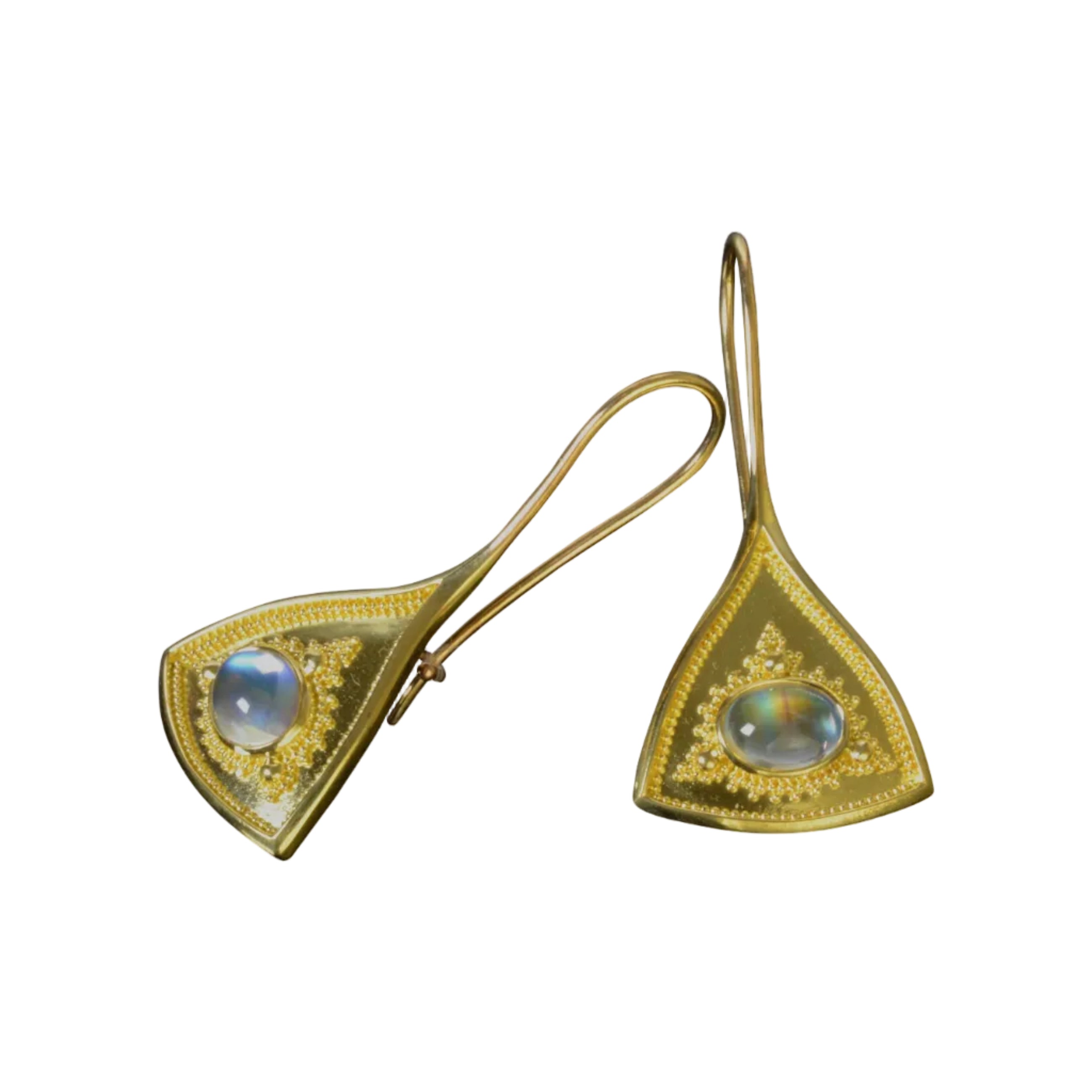 Moonstone Drop Earrings with Gold