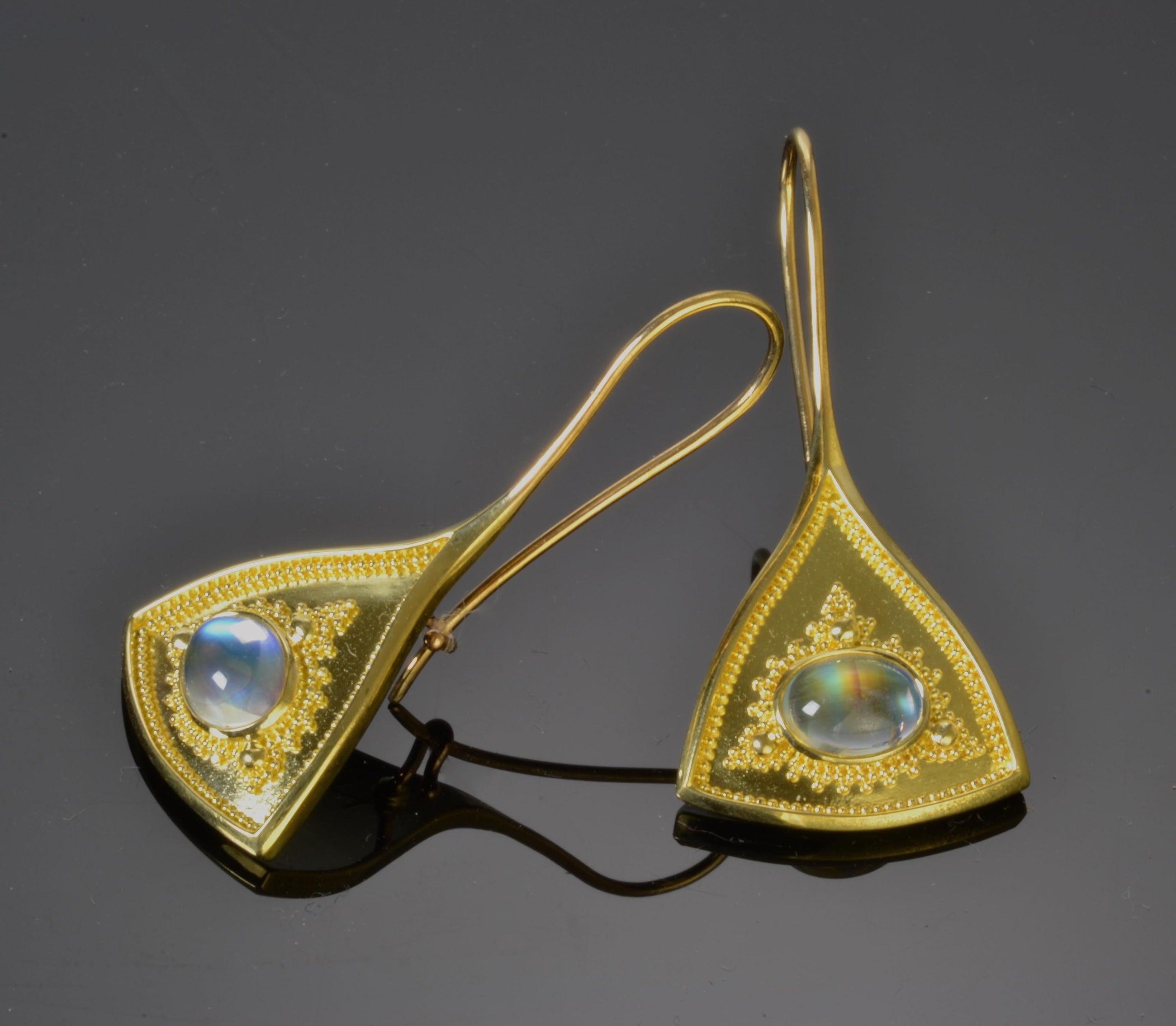 Moonstone Drop Earrings with Gold