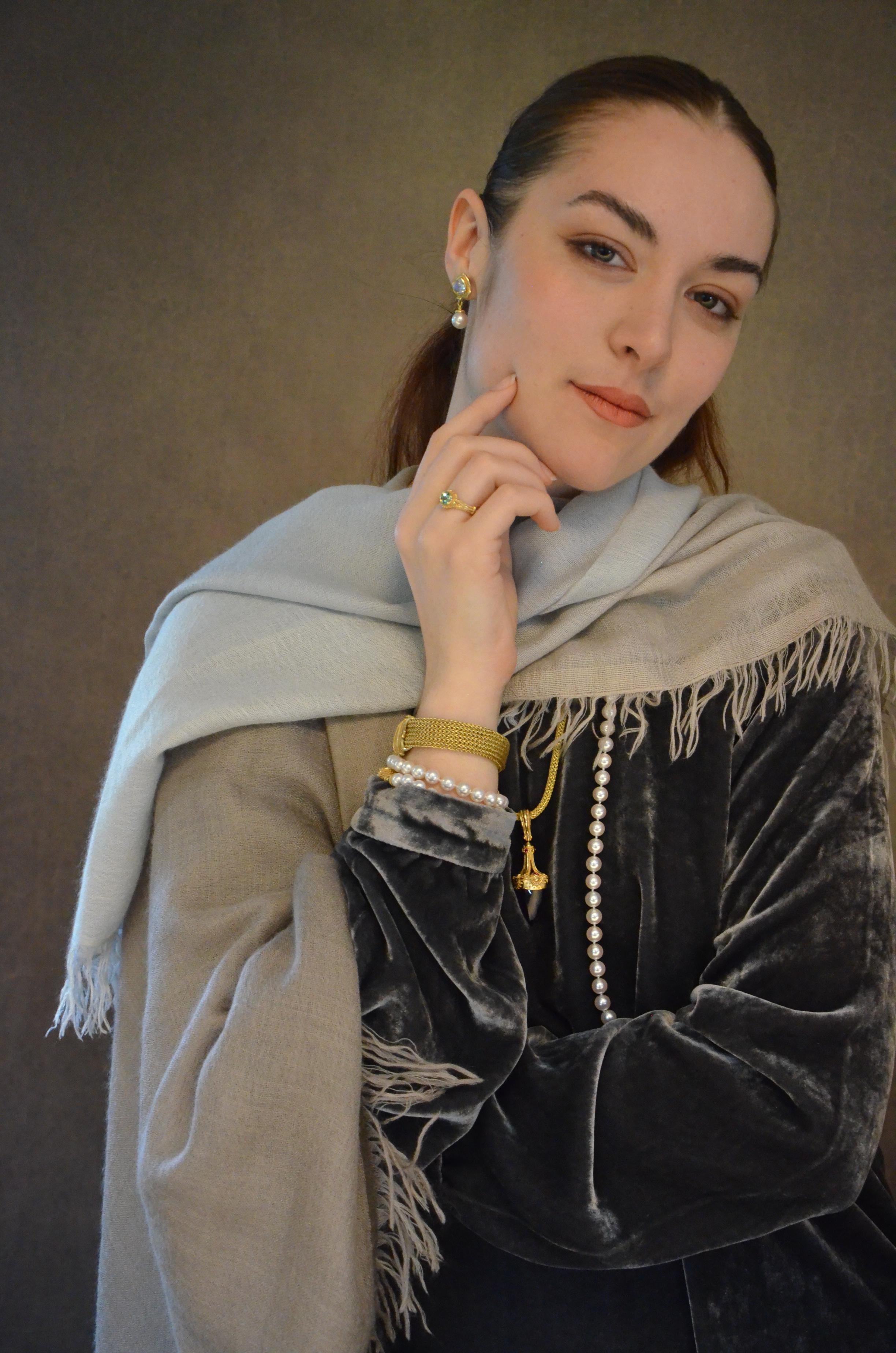 Solitare Ring with Seafoam Tourmaline