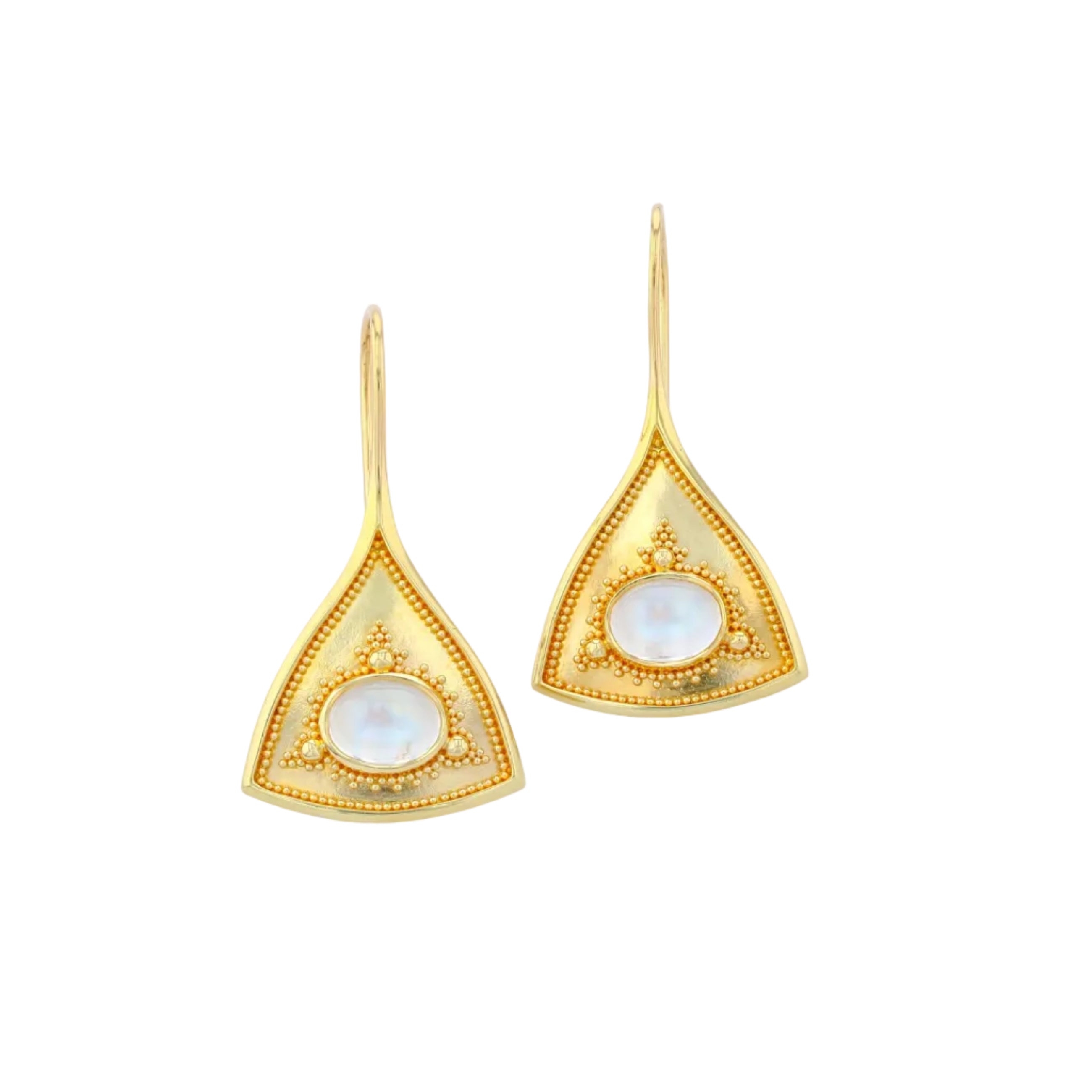 Moonstone Drop Earrings with Gold