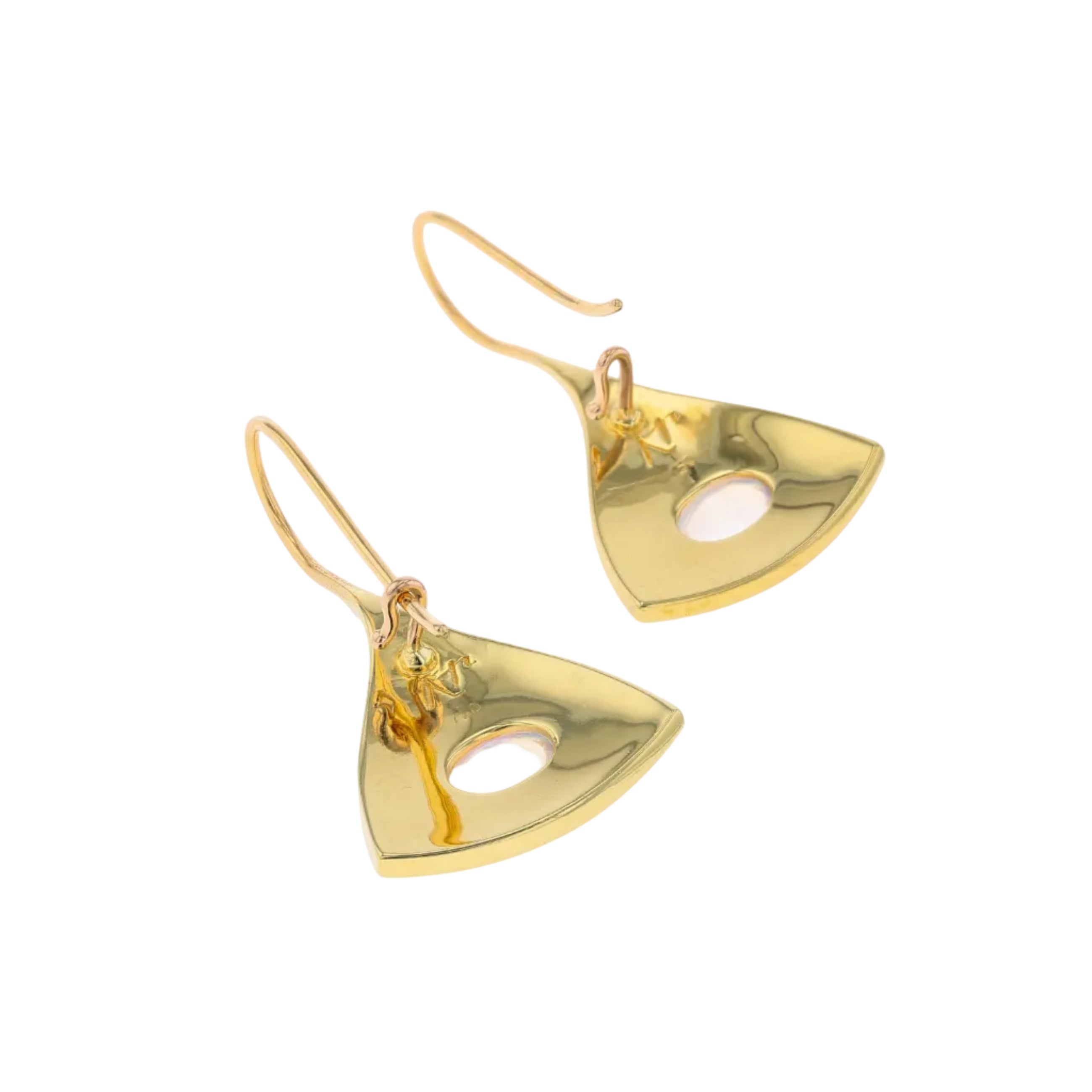 Moonstone Drop Earrings with Gold