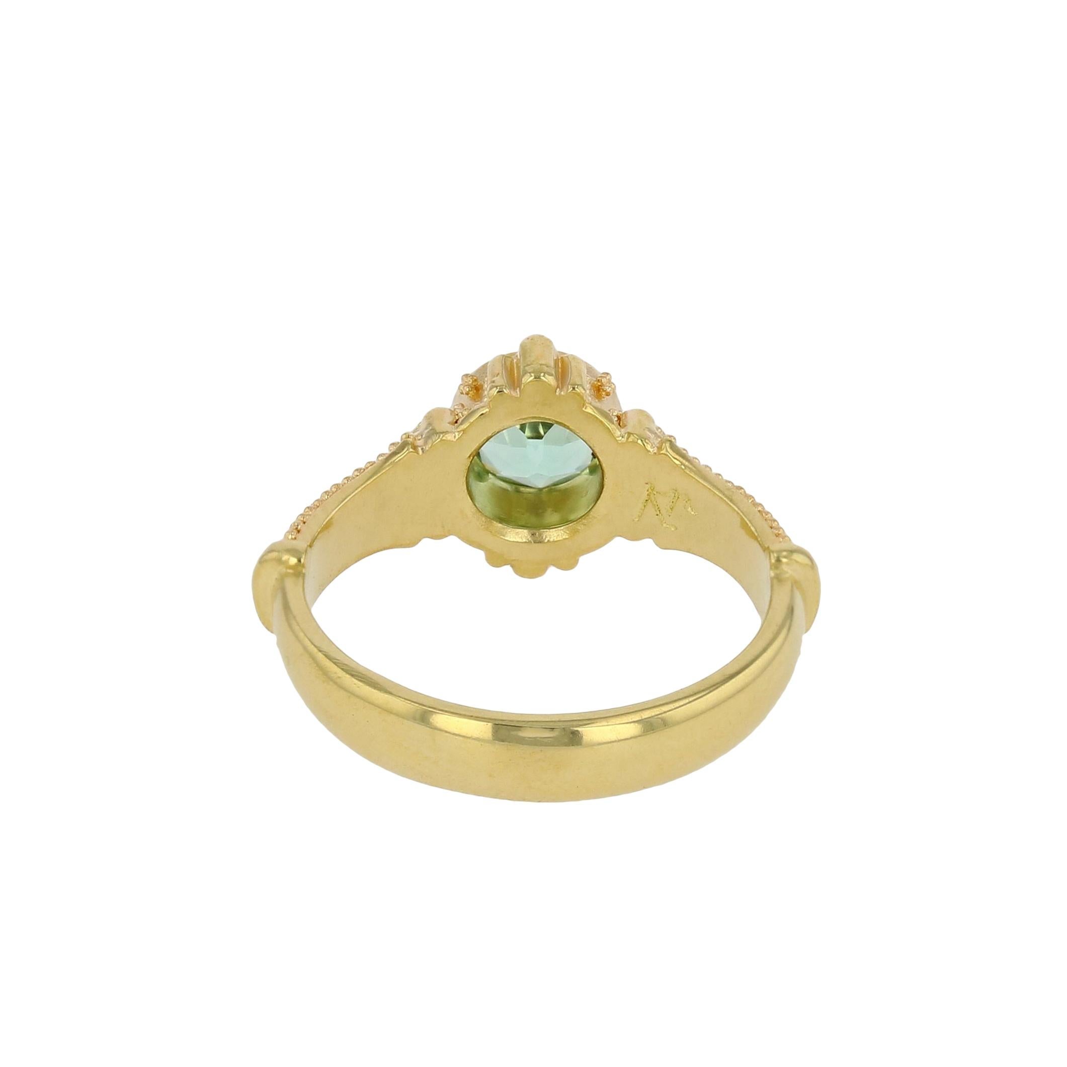 Solitare Ring with Seafoam Tourmaline