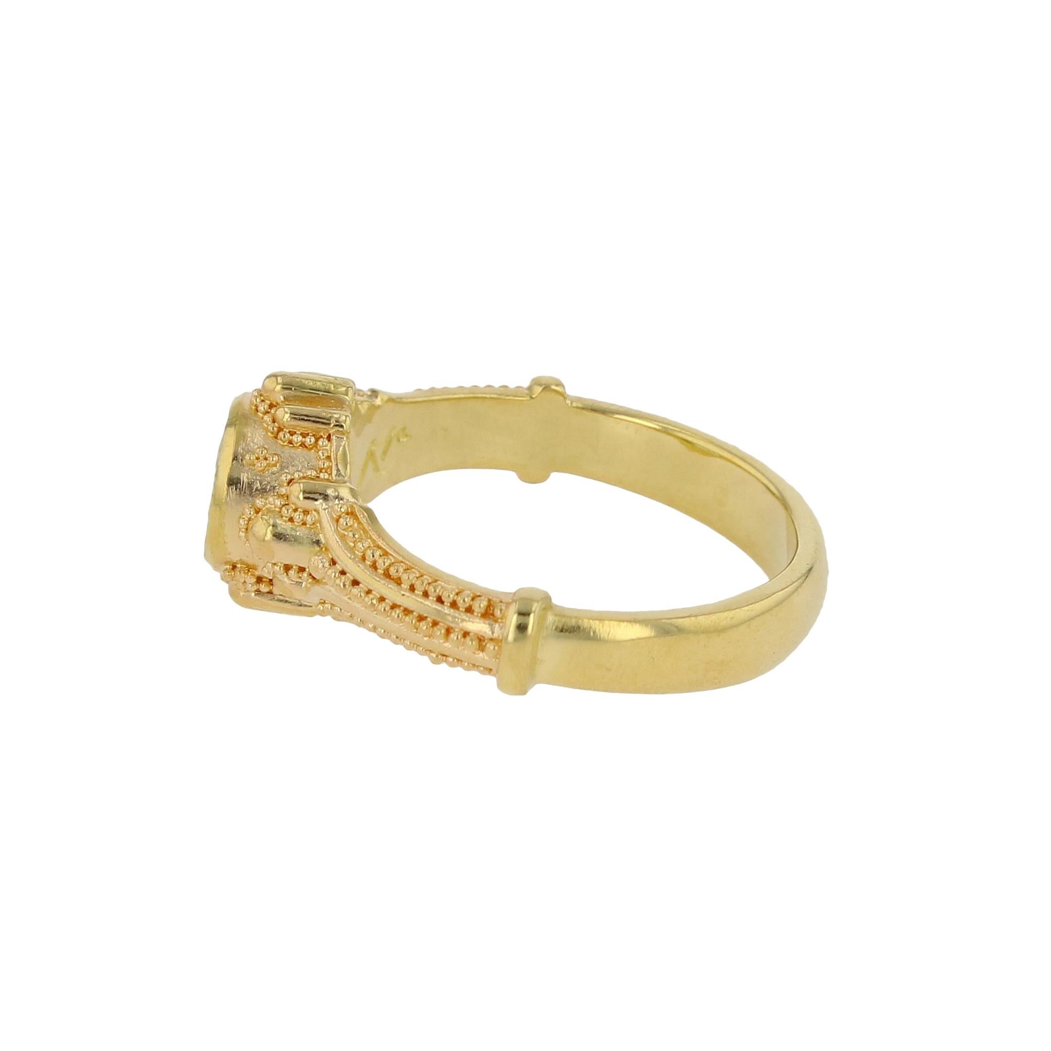 Solitare Ring with Seafoam Tourmaline