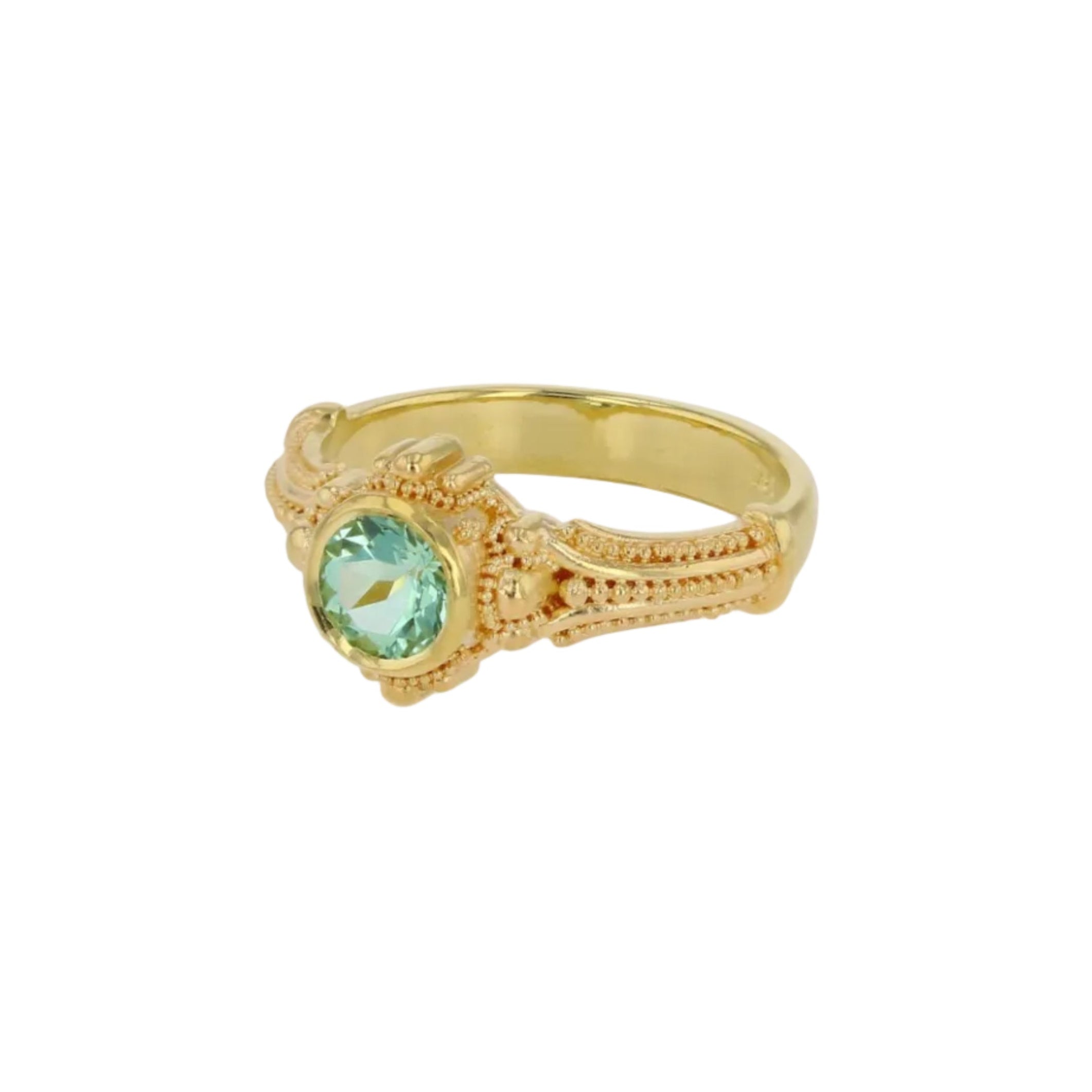 Solitare Ring with Seafoam Tourmaline