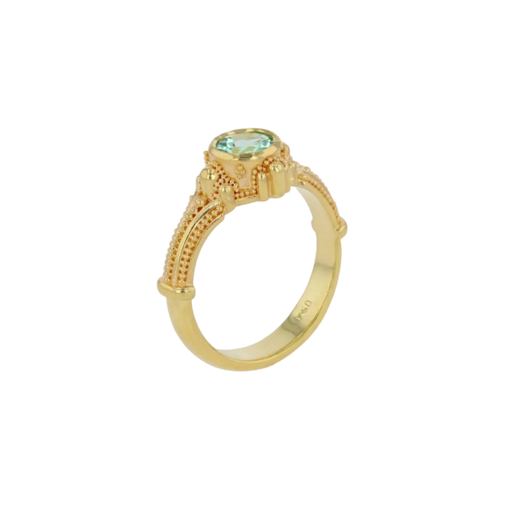 Solitare Ring with Seafoam Tourmaline