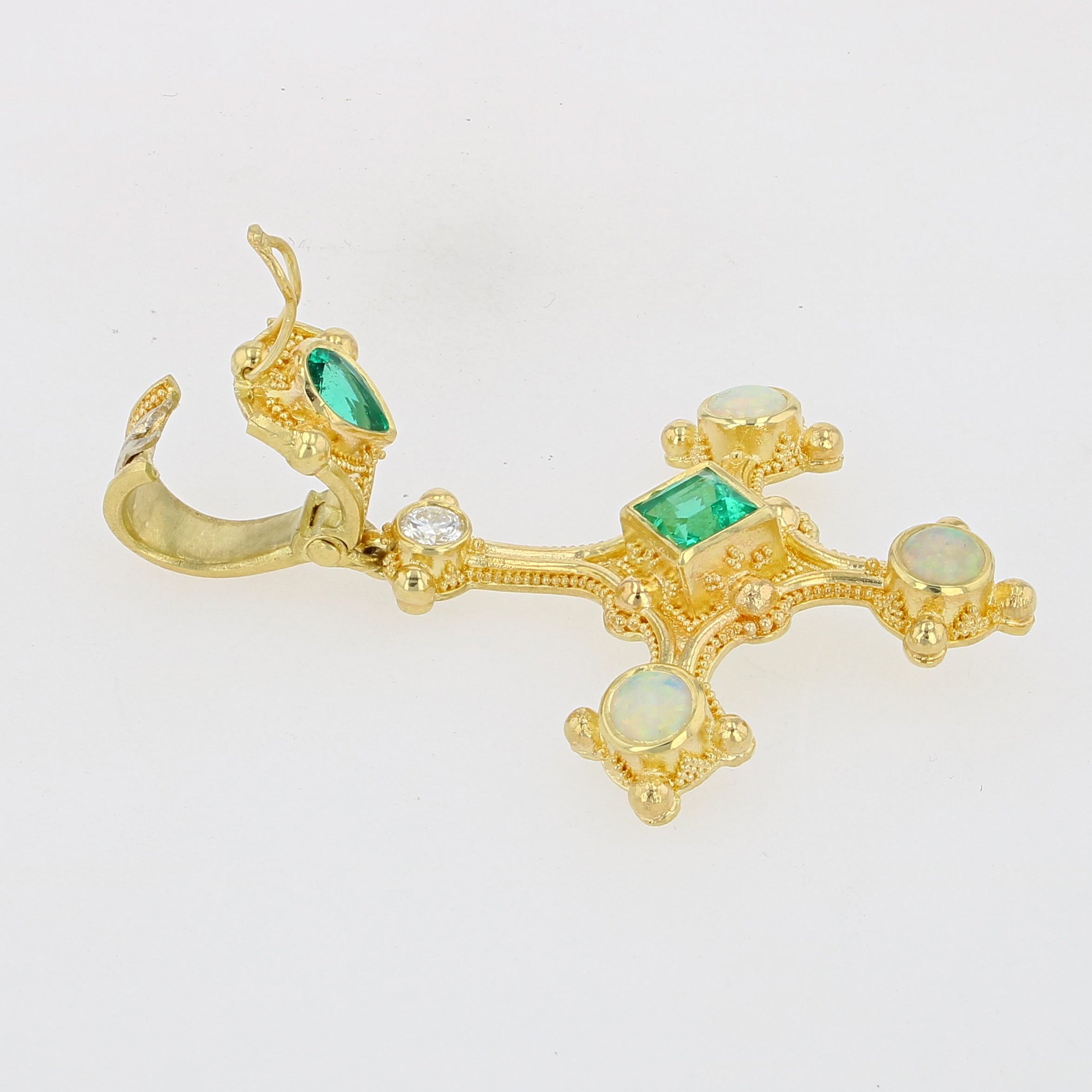 Emerald cross pendant