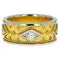 Gold and Platinum Band Ring with Diamonds