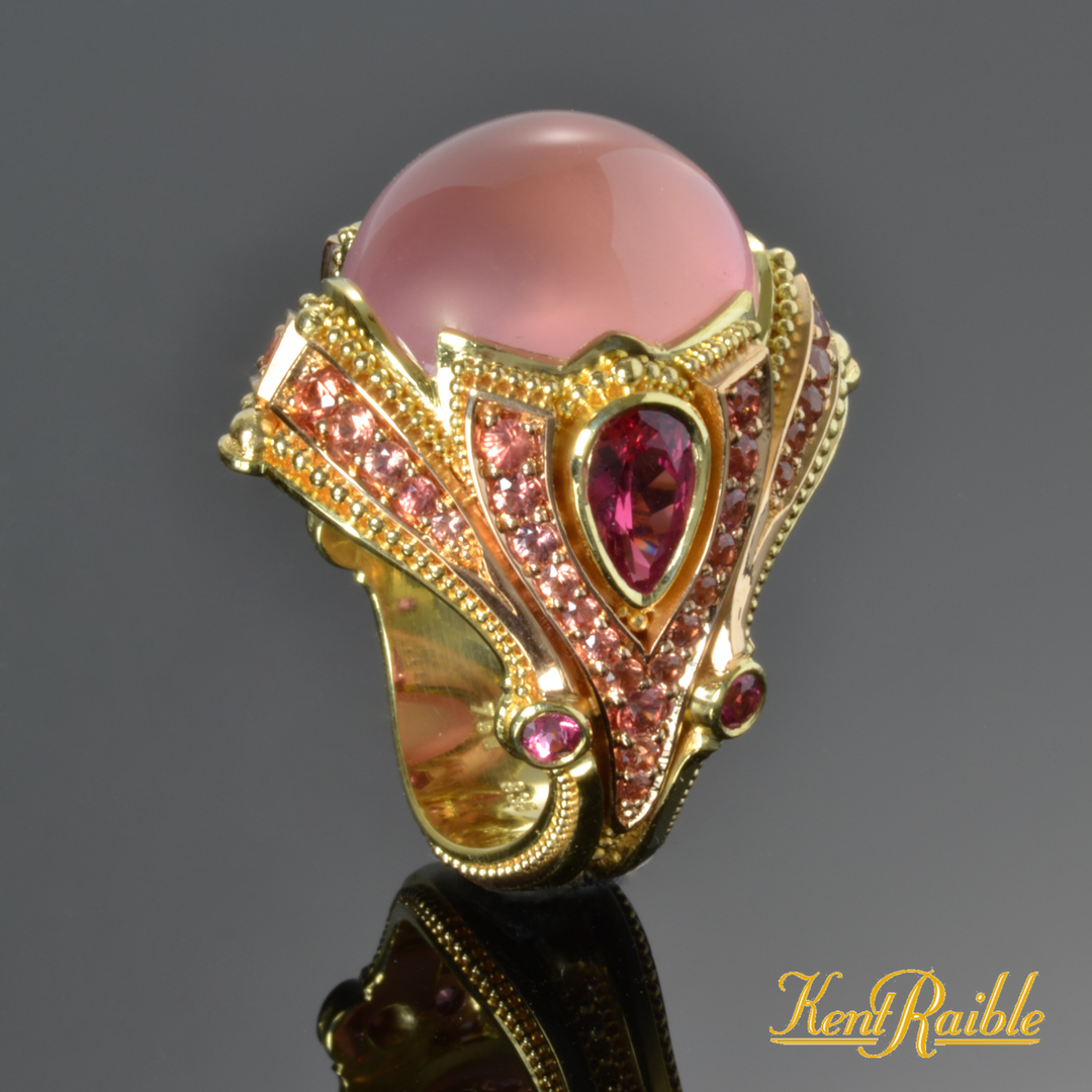 Wish Upon a Star Rose Quartz, Spinel and Sapphire Ring
