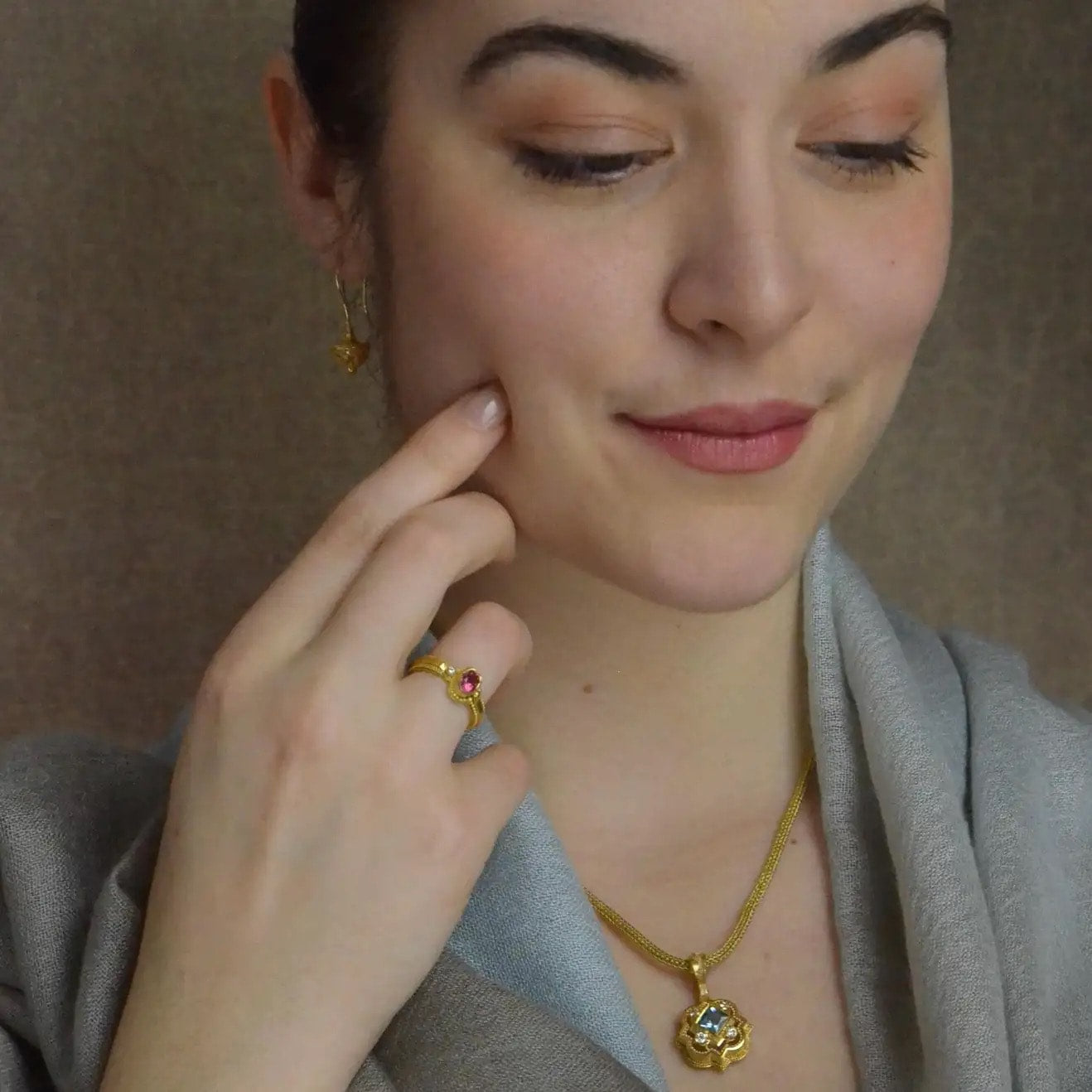 Pink Tourmaline and Diamond Ring