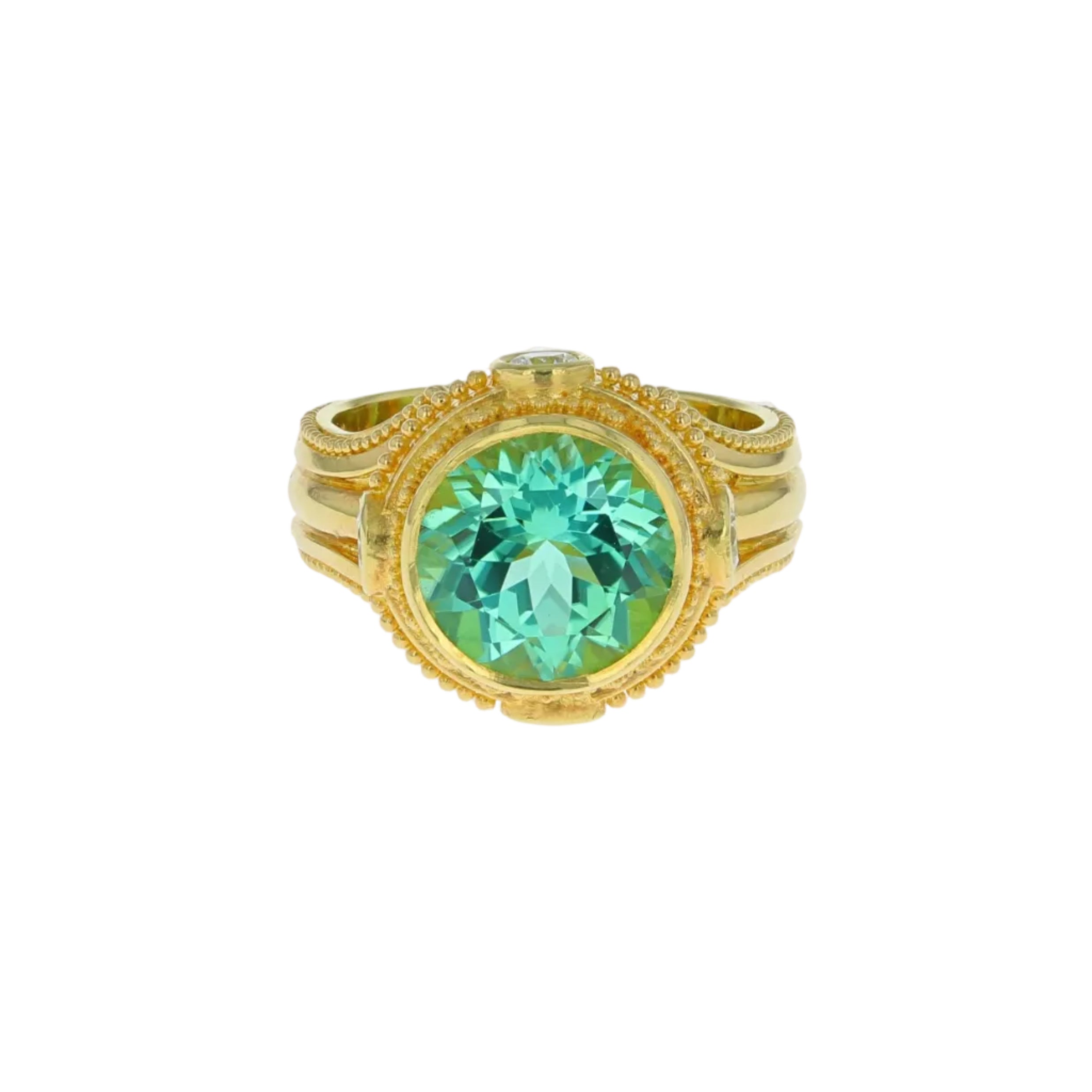 Seafoam Tourmaline, Diamond Cocktail ring