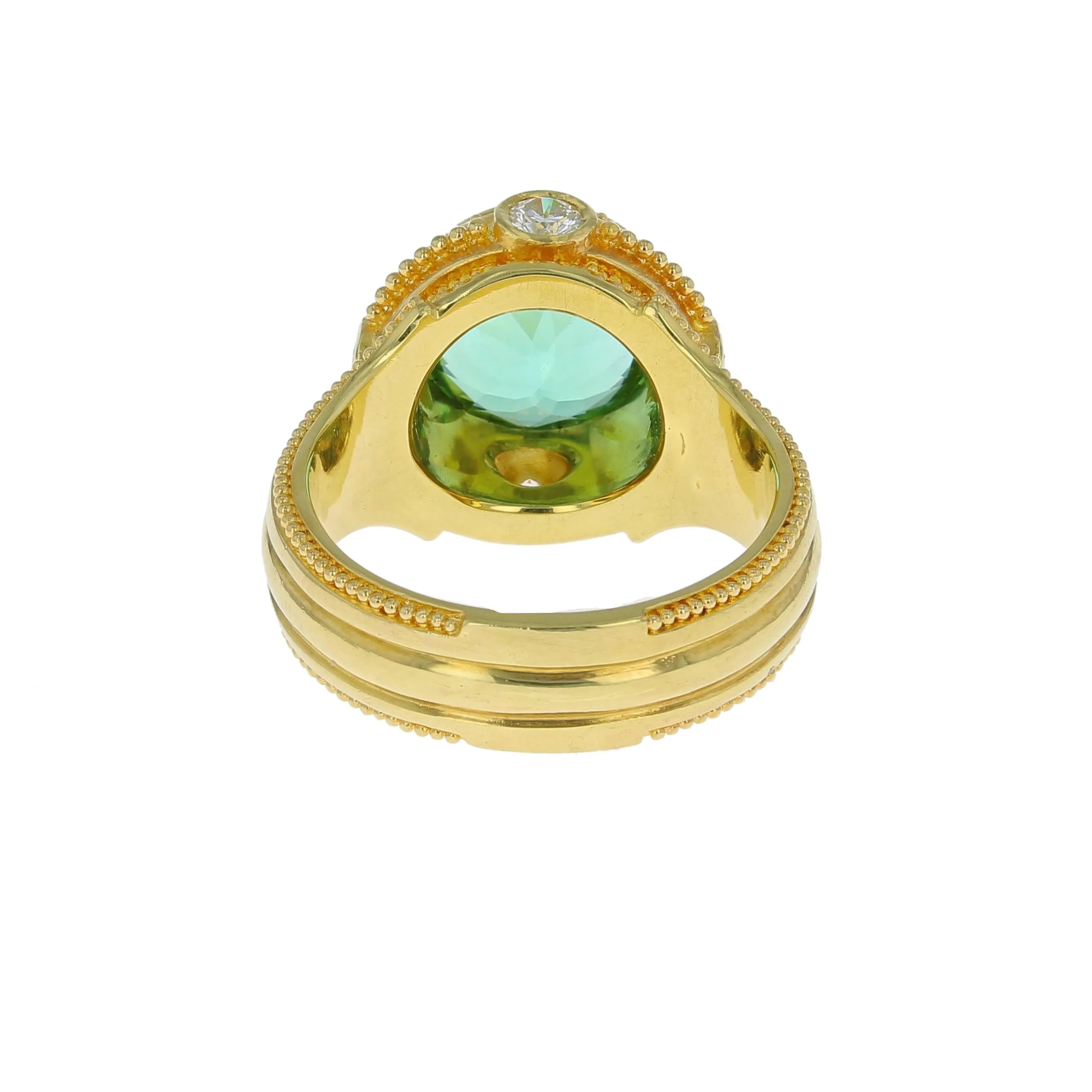 Seafoam Tourmaline, Diamond Cocktail ring