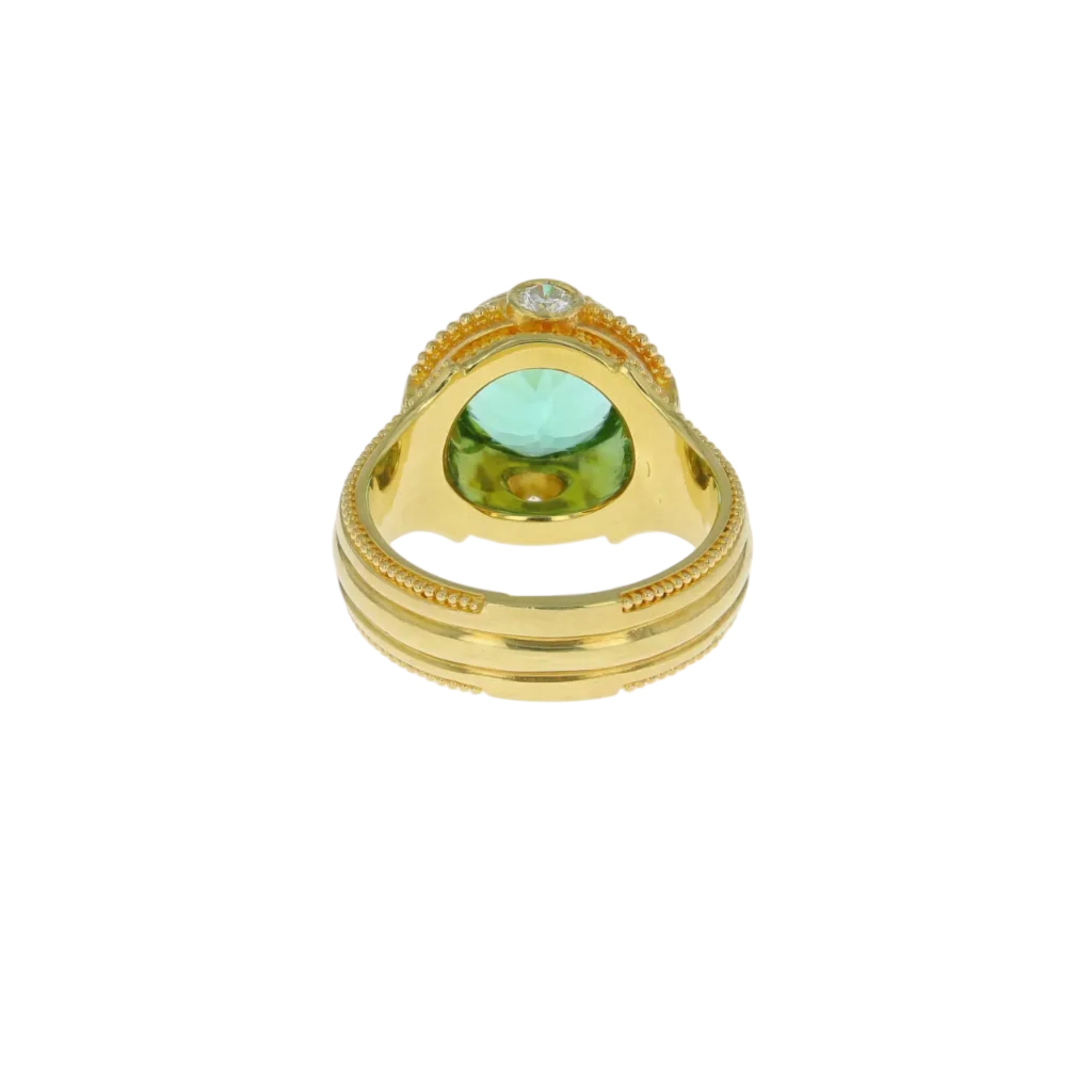 Seafoam Tourmaline, Diamond Cocktail ring