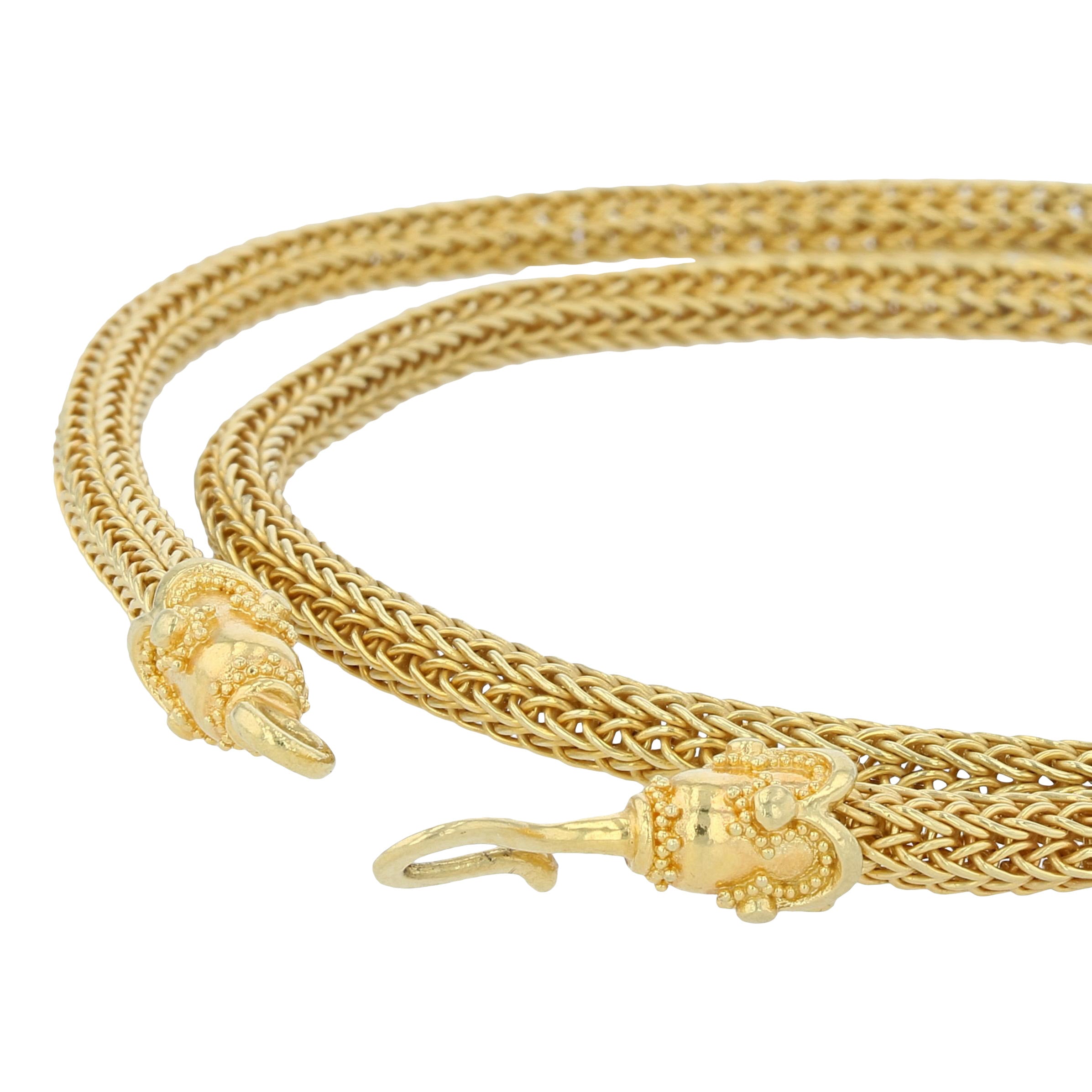 Hand Woven Chain, Shepherd's Hook Clasp