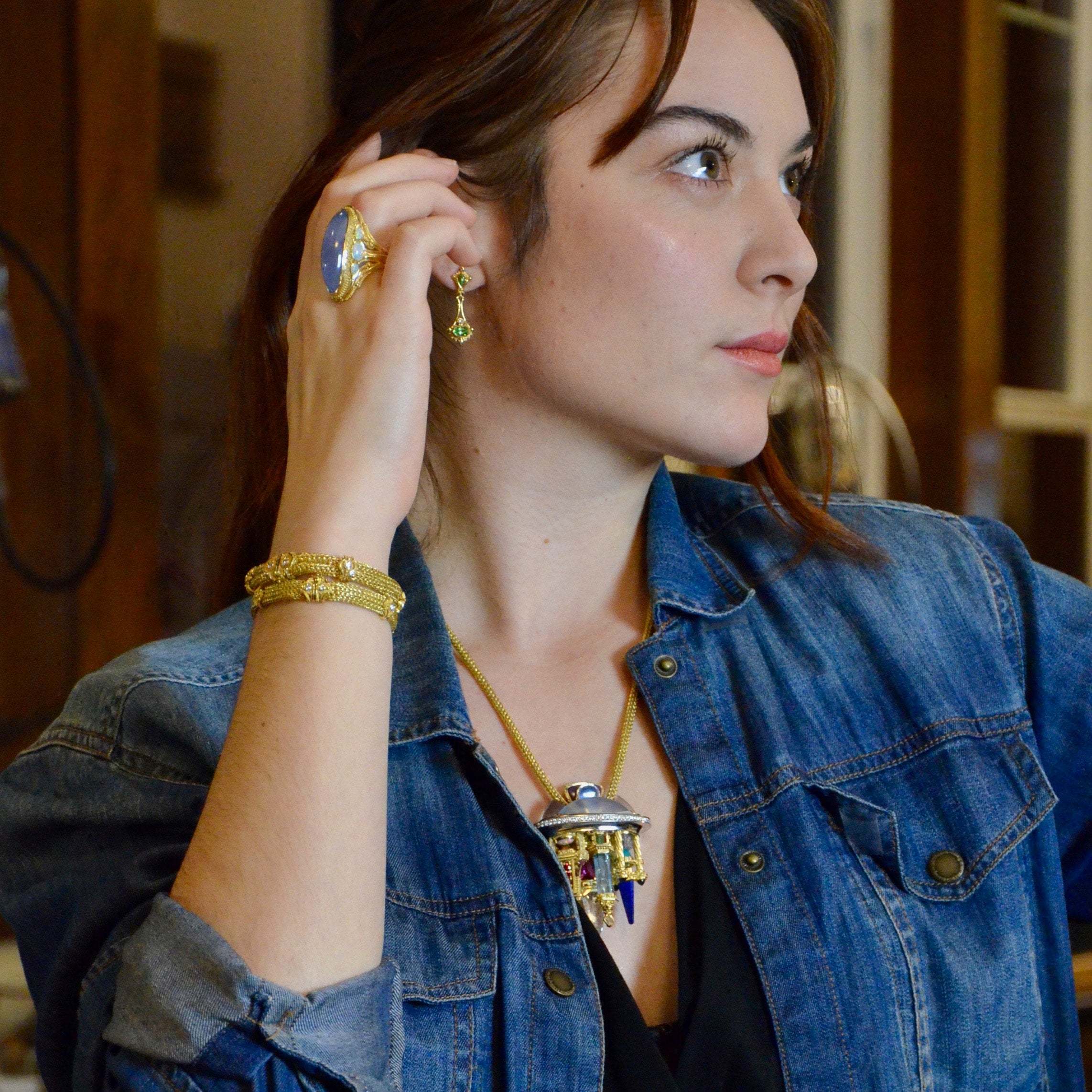 Chalcedony and Opal Cocktail Ring