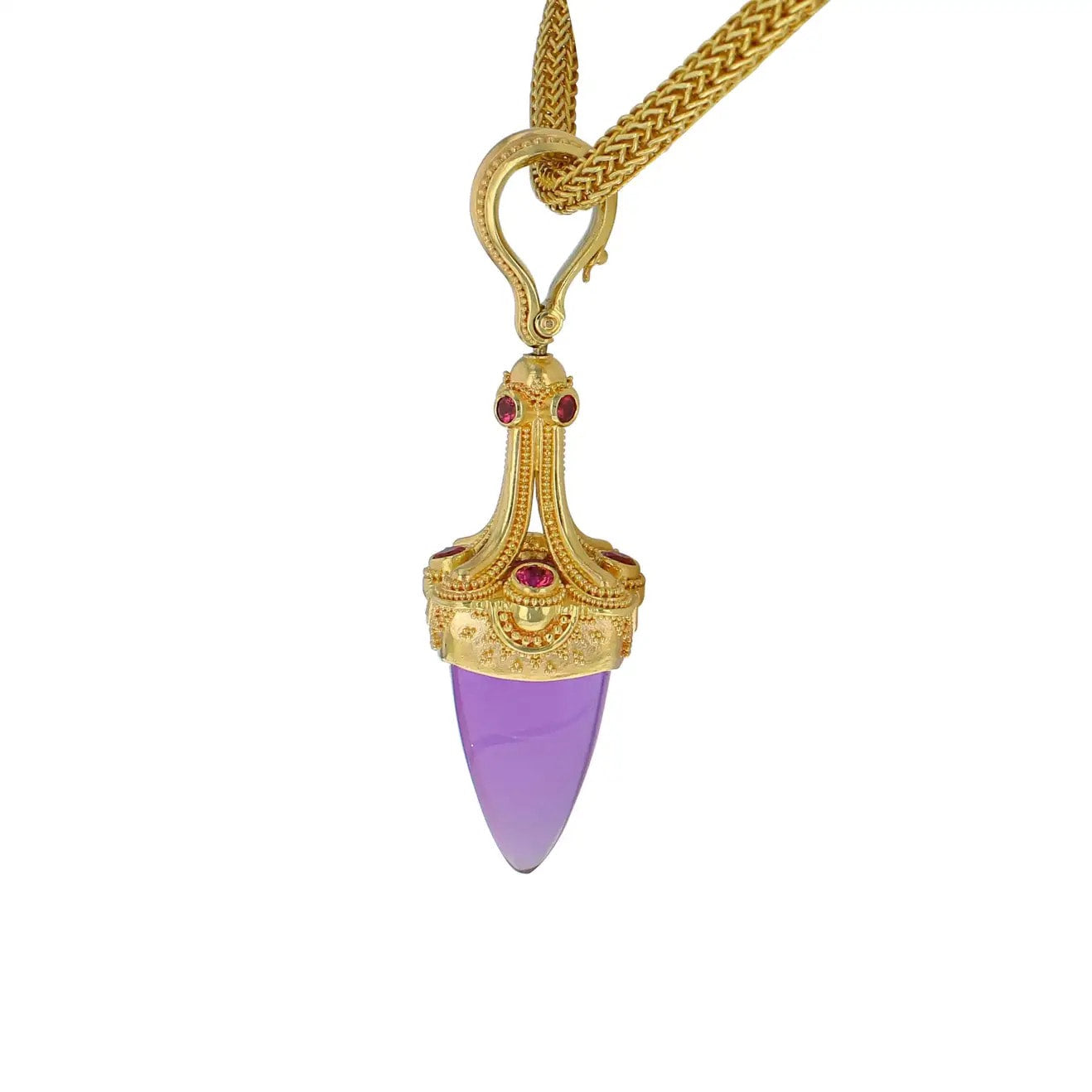 Amethyst and Spinel Pendulum Drop Pendant