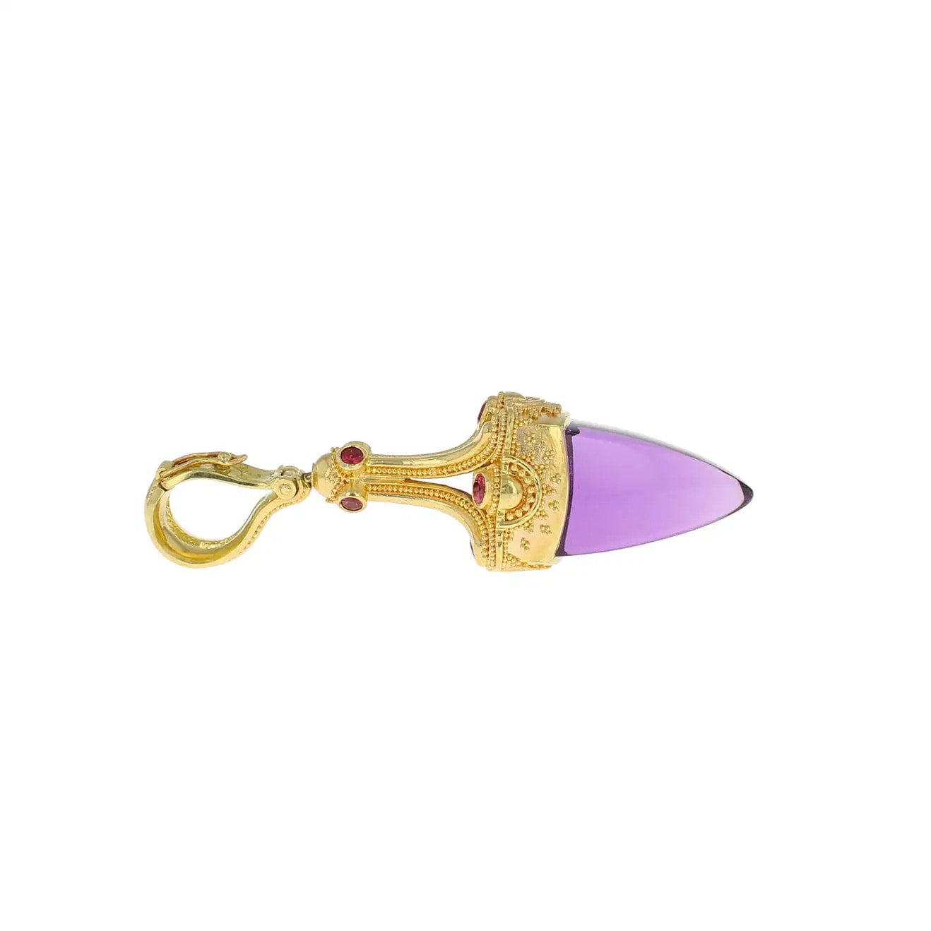 Amethyst and Spinel Pendulum Drop Pendant