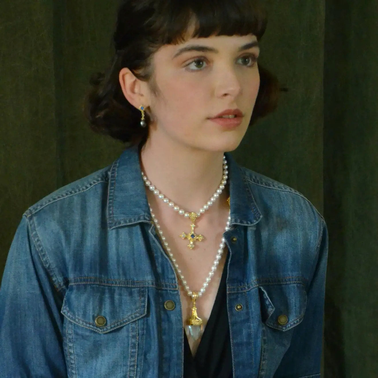 Amethyst and Spinel Pendulum Drop Pendant