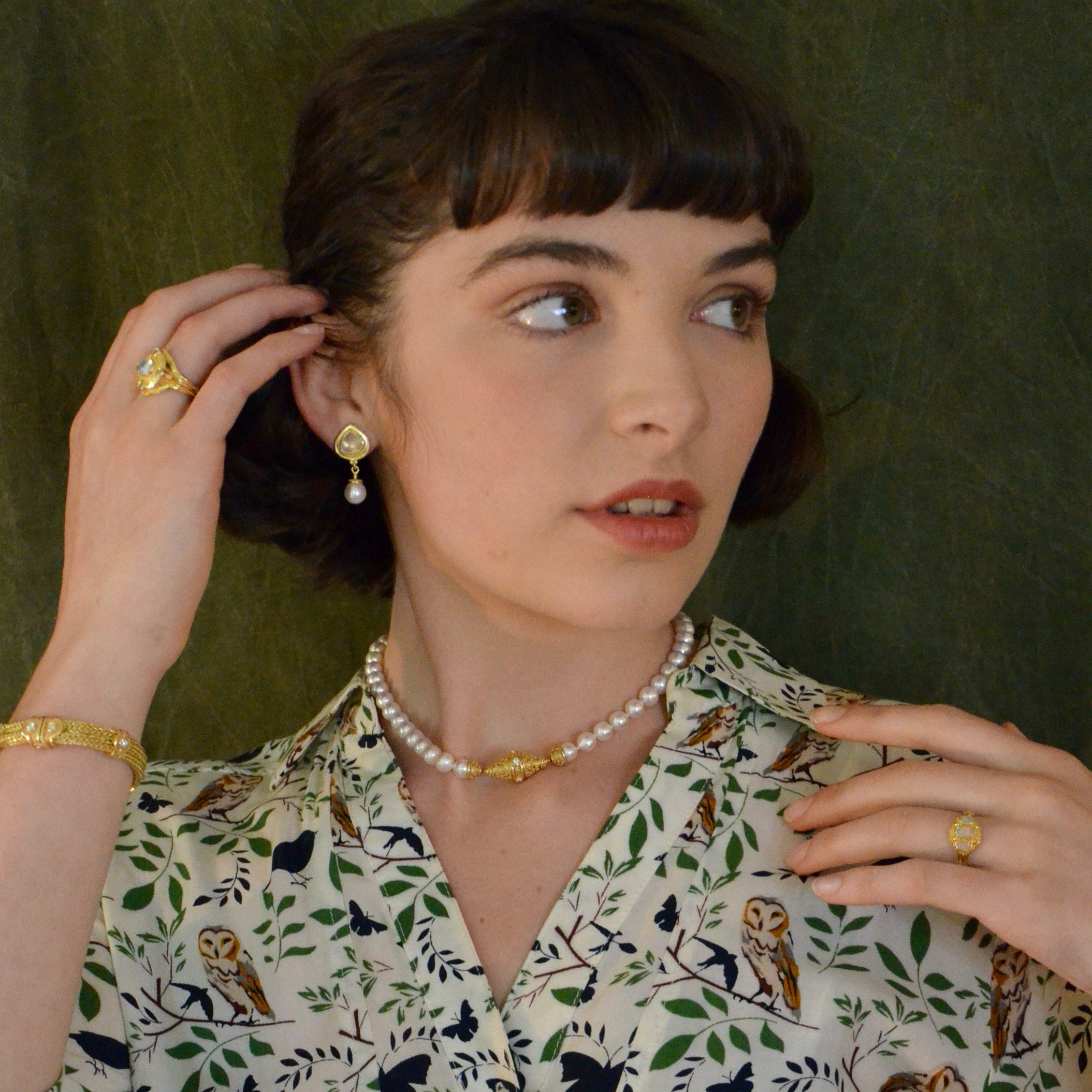 Akoya Pearl Necklace with Diamond clasp