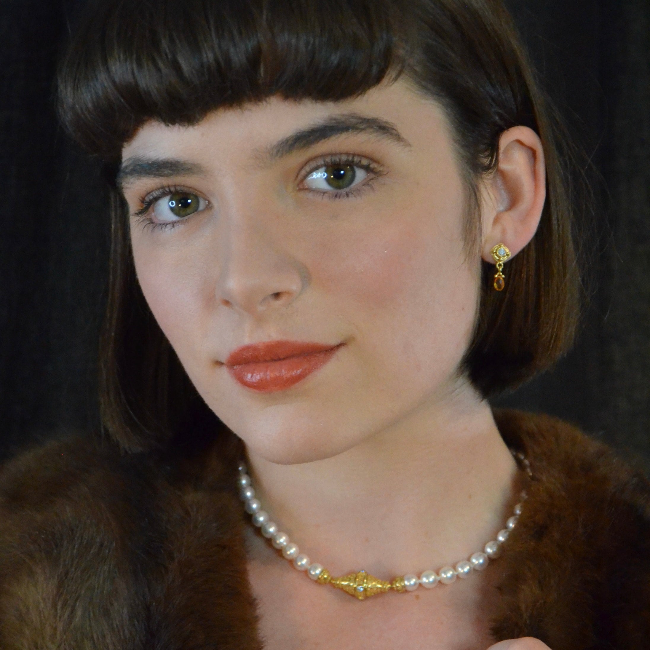 Akoya Pearl Necklace with Diamond clasp