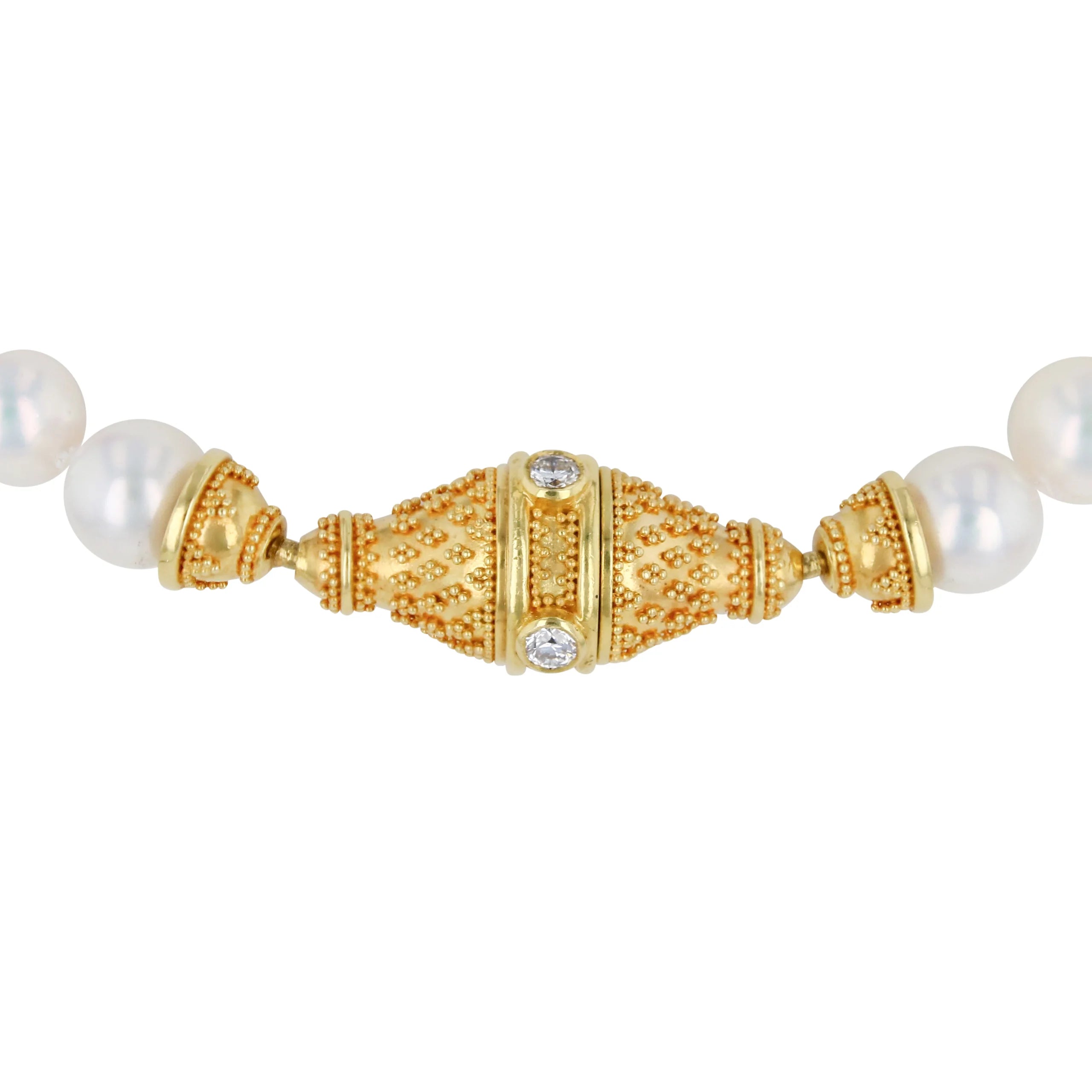 Akoya Pearl Necklace with Diamond clasp