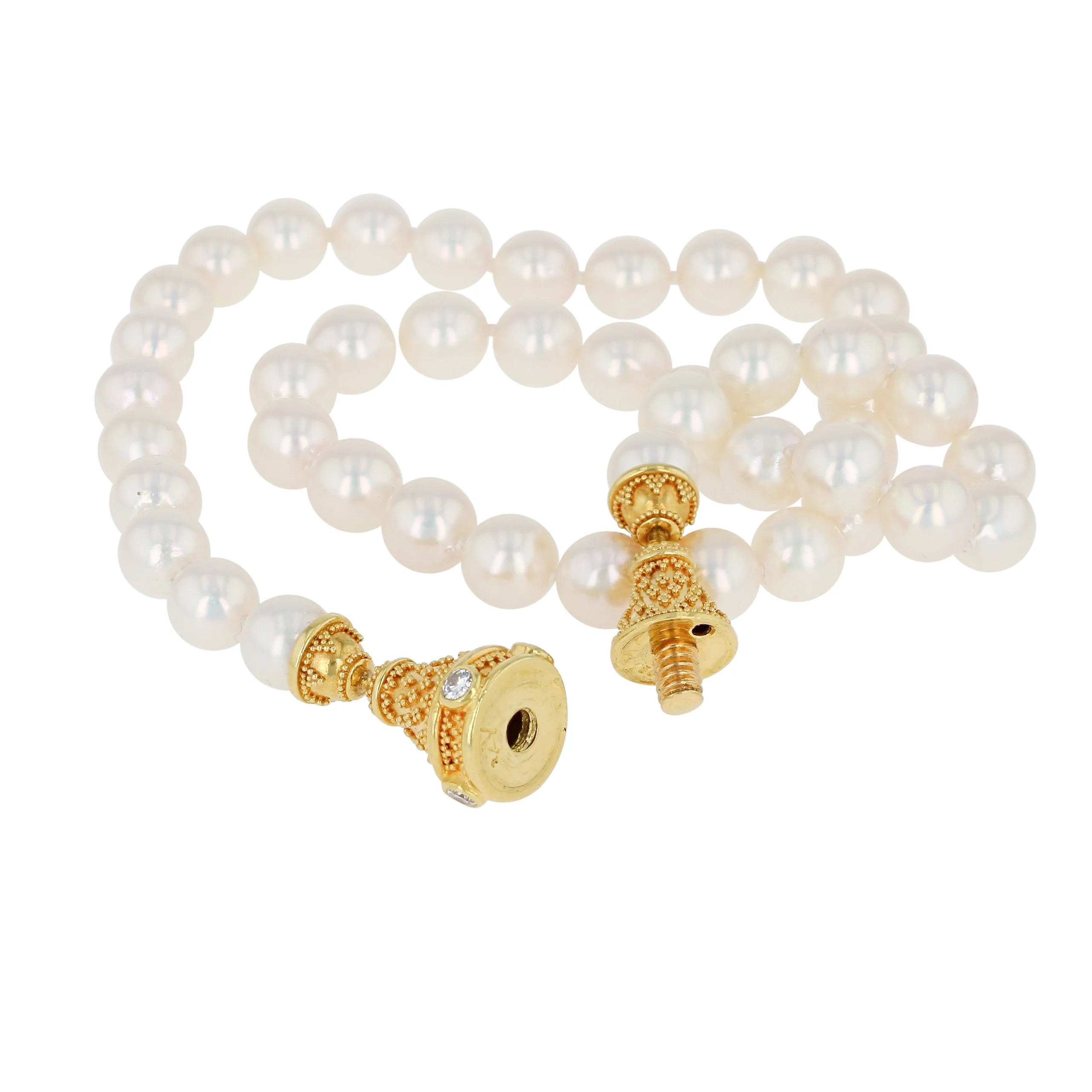 Akoya Pearl Necklace with Diamond clasp