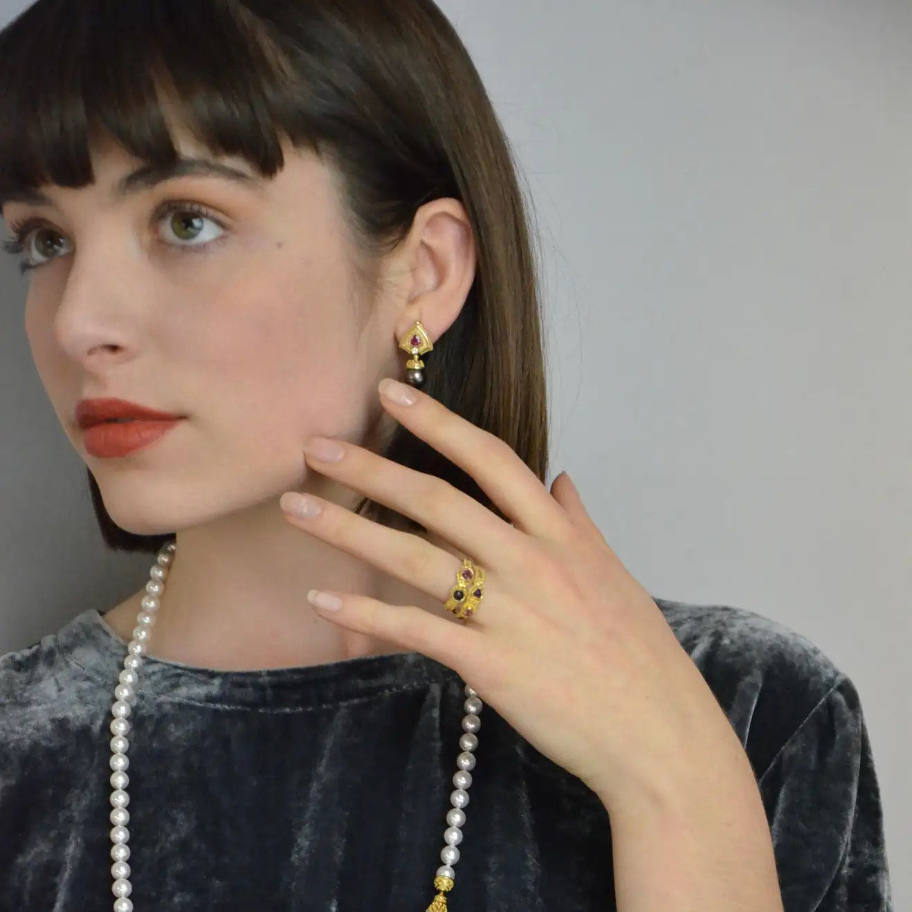 Rhodolite Garnet and Amethyst Ring