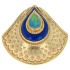 Shell Pendant with Lapis and Opal