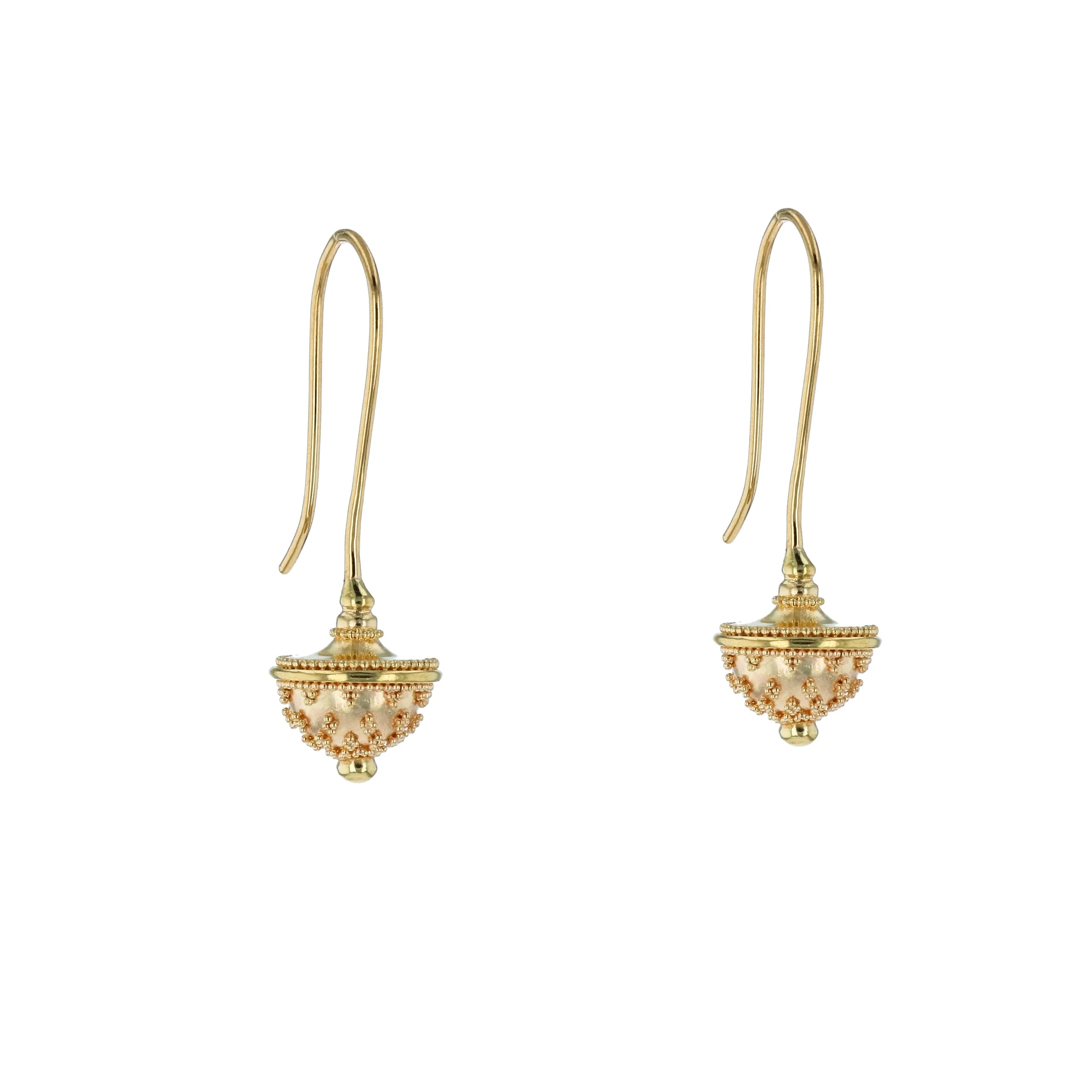 All Gold Acorn Drop Earrings