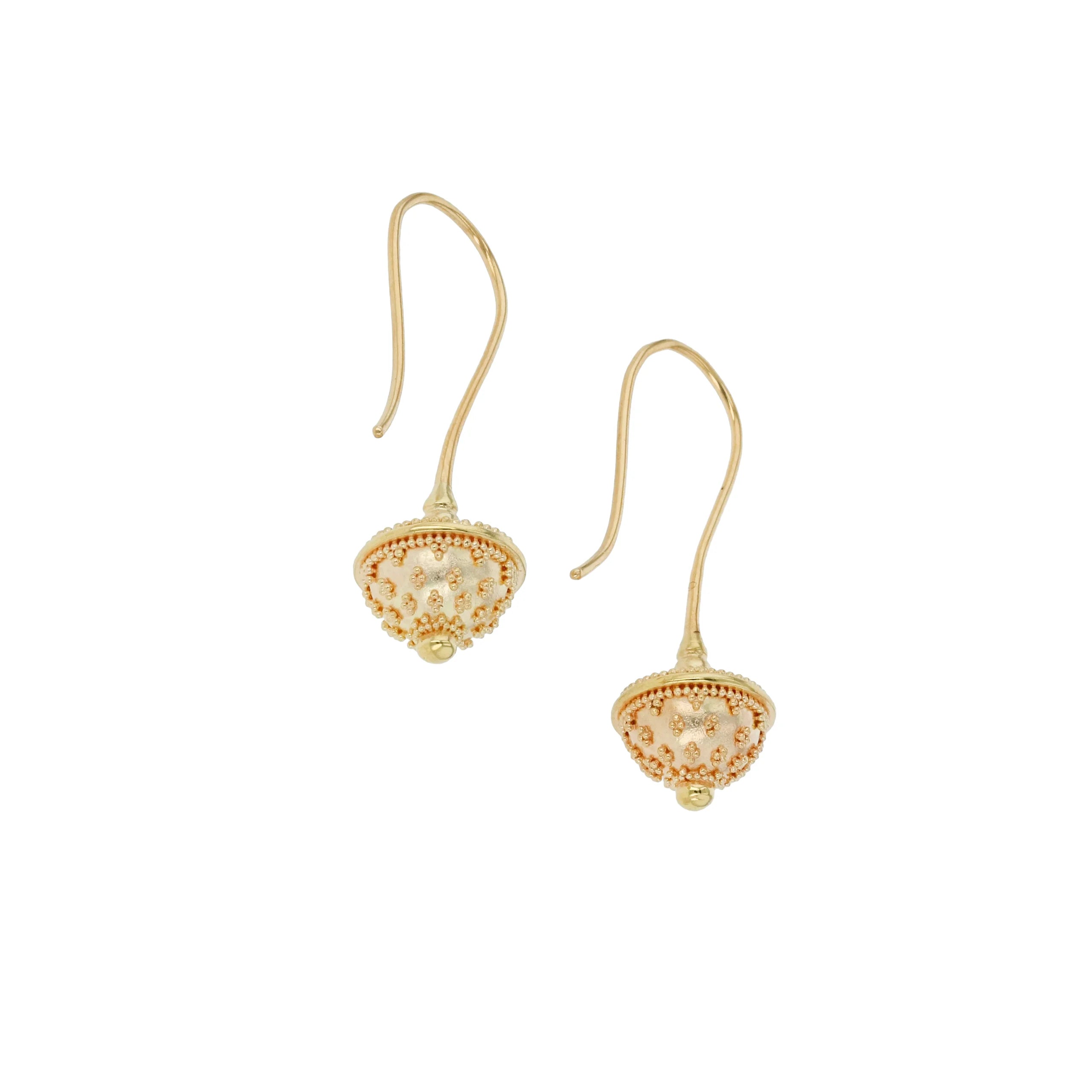 All Gold Acorn Drop Earrings