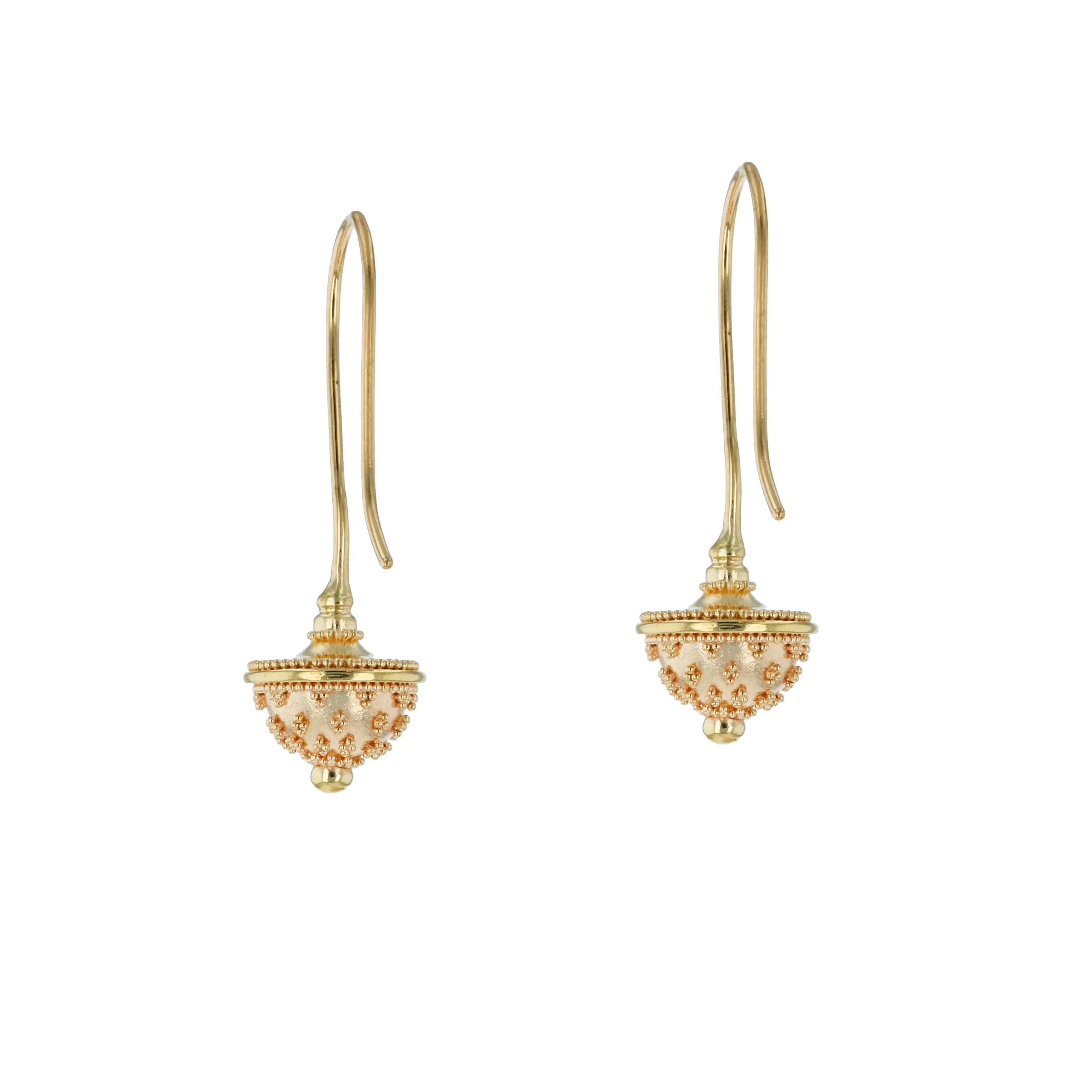 All Gold Acorn Drop Earrings