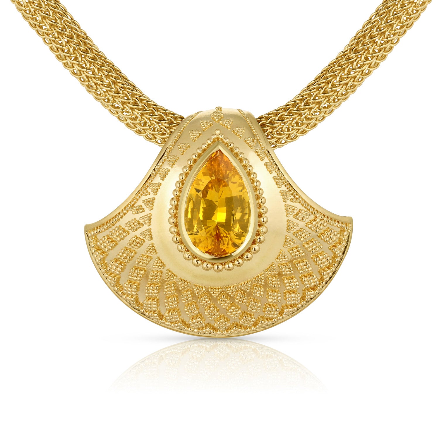 Golden Sapphire Shell Pendant