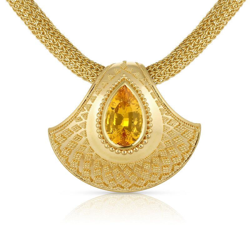 Golden Sapphire Shell Pendant