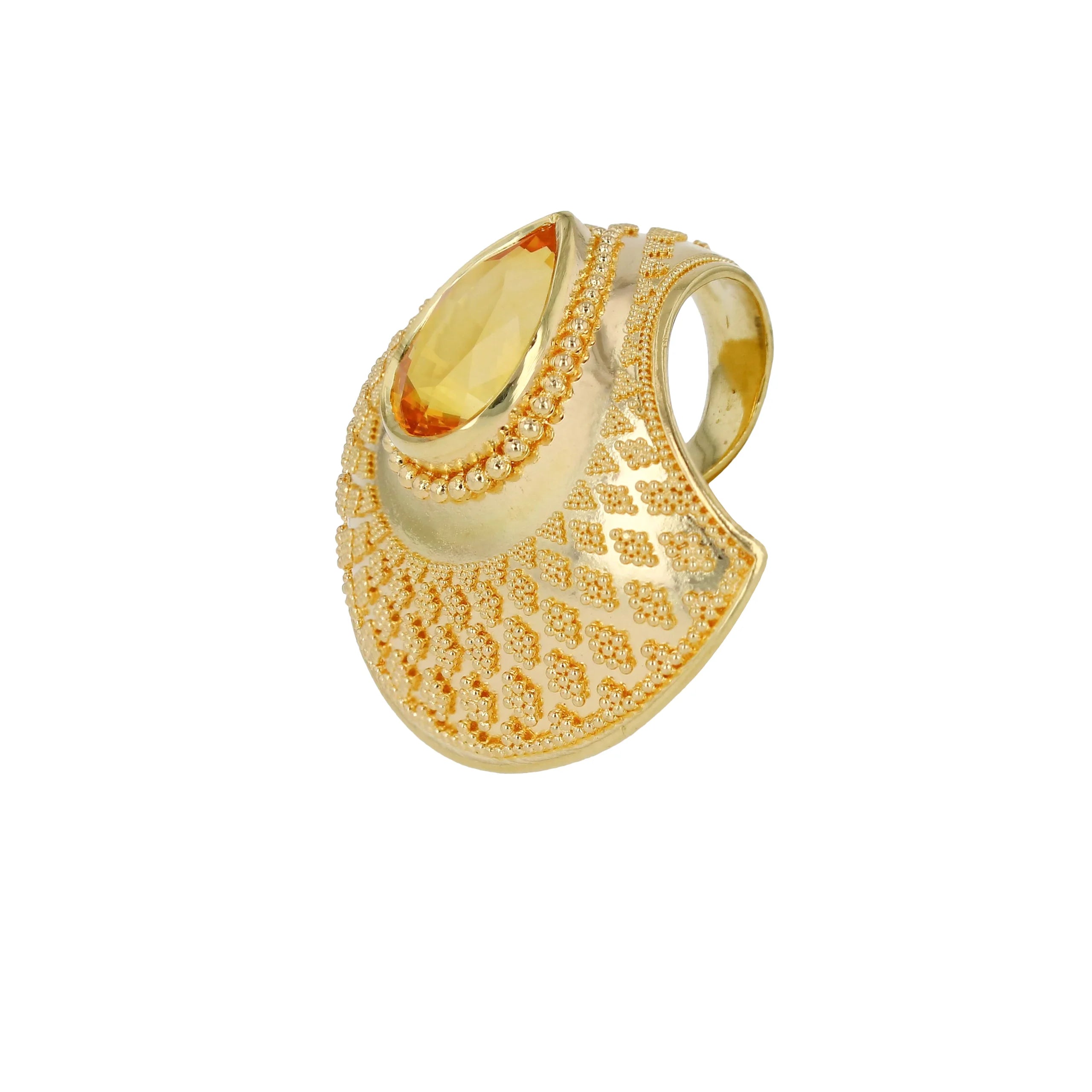 Golden Sapphire Shell Pendant