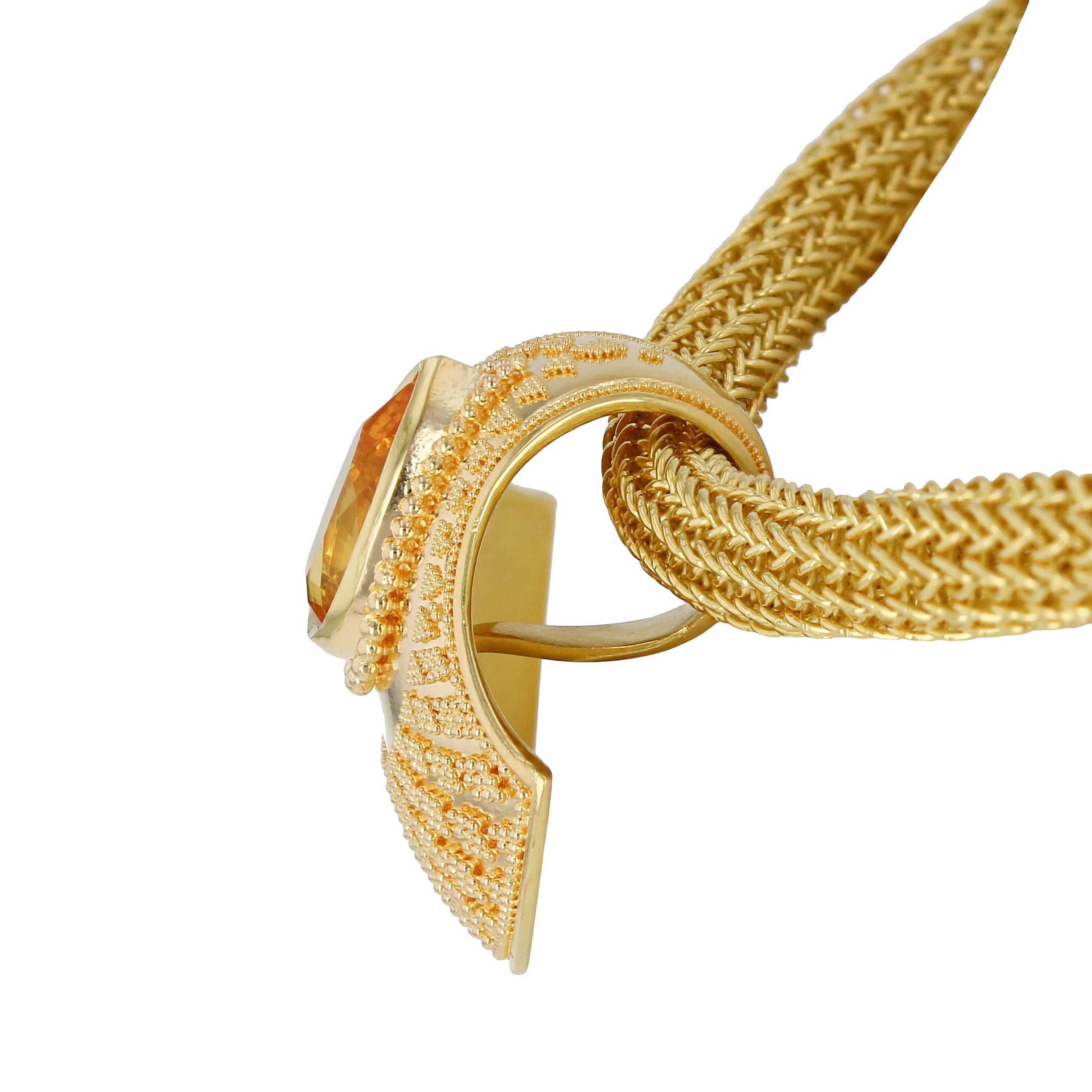 Golden Sapphire Shell Pendant