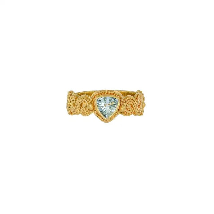 Trillion Aquamarine Solitaire Ring