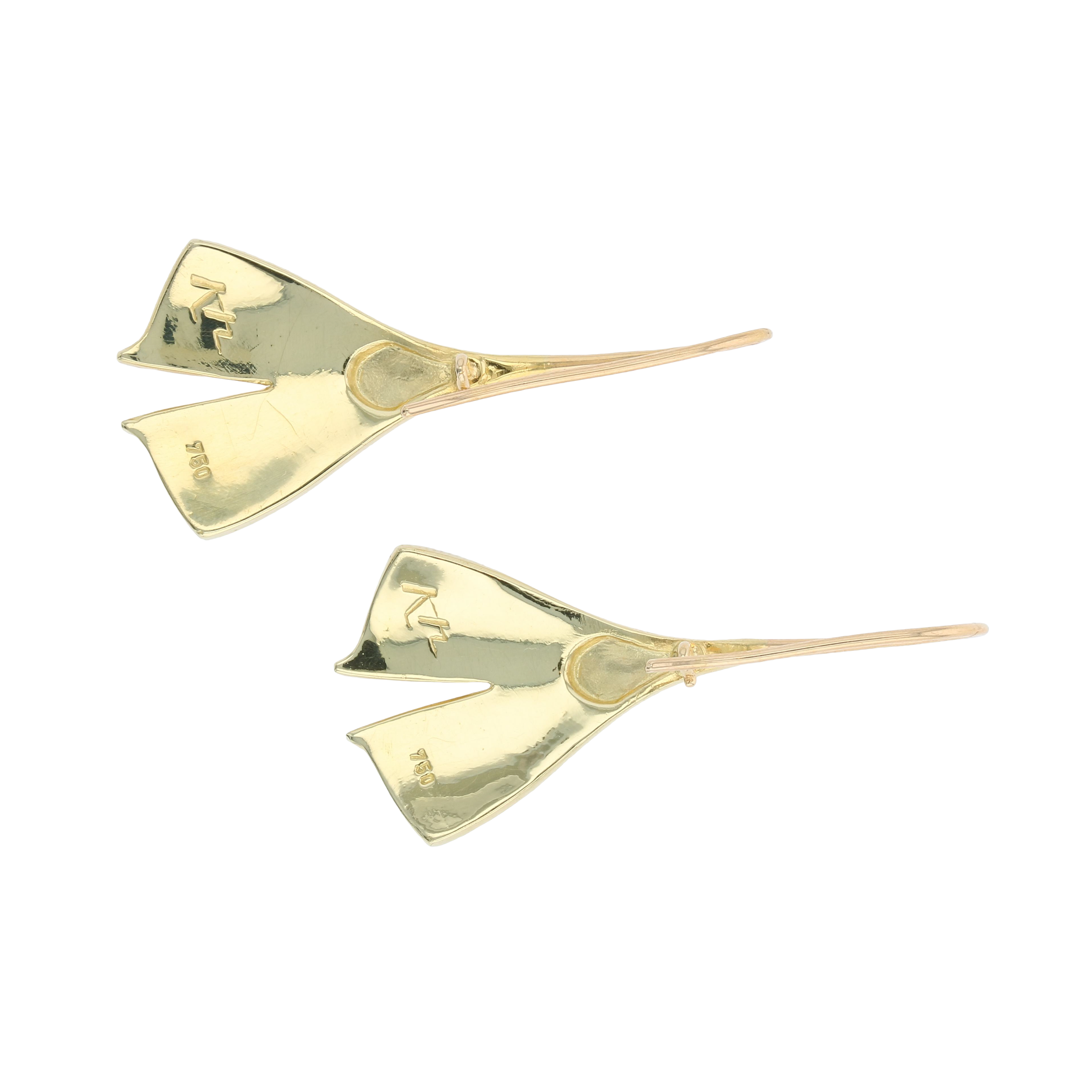 All Gold Feather Drop Earrings