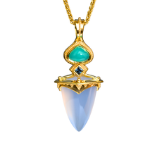 Chalcedony and Chrysacolla Pendant