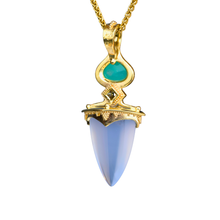 Chalcedony and Chrysacolla Pendant