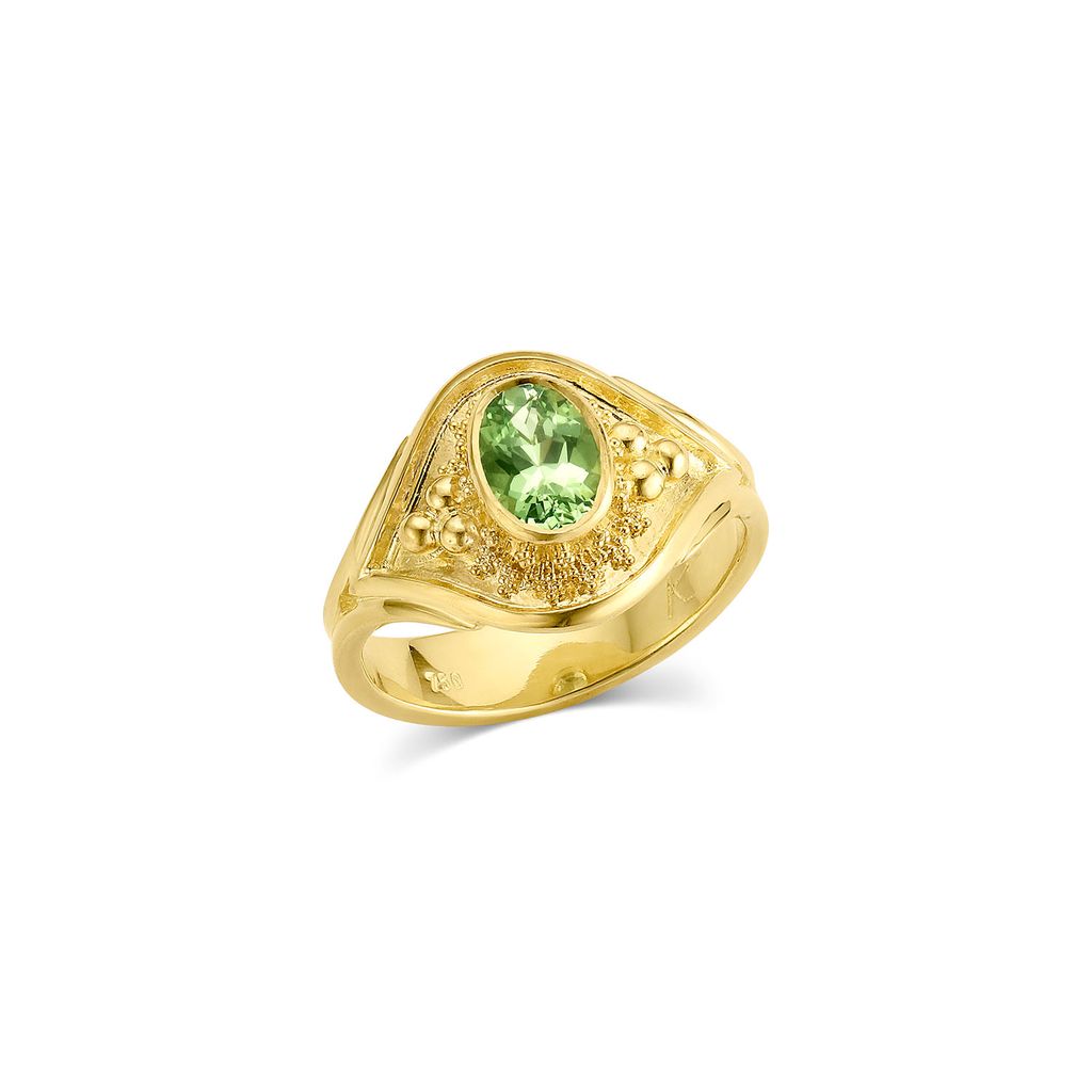 Bright Green Grossular Garnet Ring