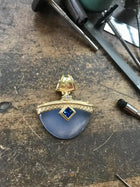 Chalcedony, Sapphire, Diamond Pendant Enhancer