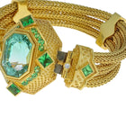 Kent Raible 18 Karat Gold Seafoam Tourmaline Chain Bracelet with Granulation