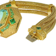 Kent Raible 18 Karat Gold Seafoam Tourmaline Chain Bracelet with Granulation