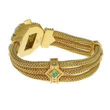 Kent Raible 18 Karat Gold Seafoam Tourmaline Chain Bracelet with Granulation