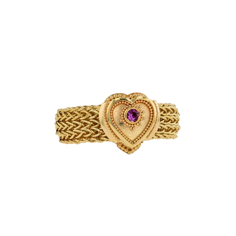 Pink Sapphire Heart Fashion Ring