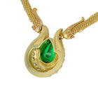Chrome Tourmaline Drop Necklace, Handwoven Chain