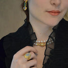 Kent Raible Double Strand Akoya Pearl Necklace, 18 K Gold and Diamond clasp