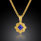 Blue Sapphire Princess Cut Pendant