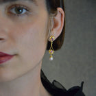 Pink Sapphire & Akoya pearl Earrings