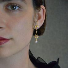 Pink Sapphire & Akoya pearl Earrings